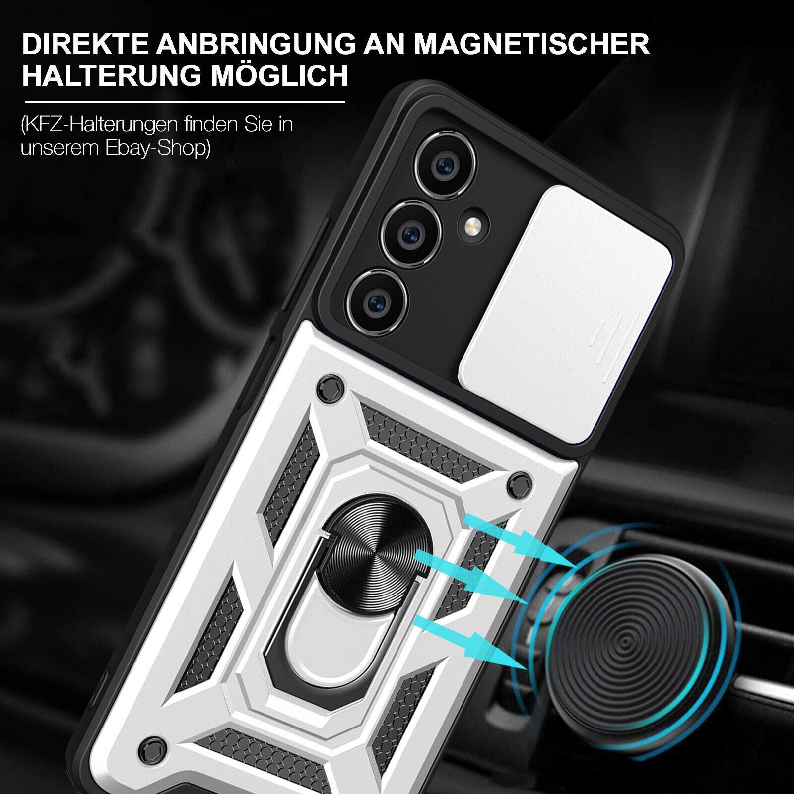betterfon Handyhülle Panzerhülle für Samsung Galaxy A05s mit Kameraschutz & Ringhalter, Outdoorhülle mit Smartstand und Silikonkern – Bild 4 von 5