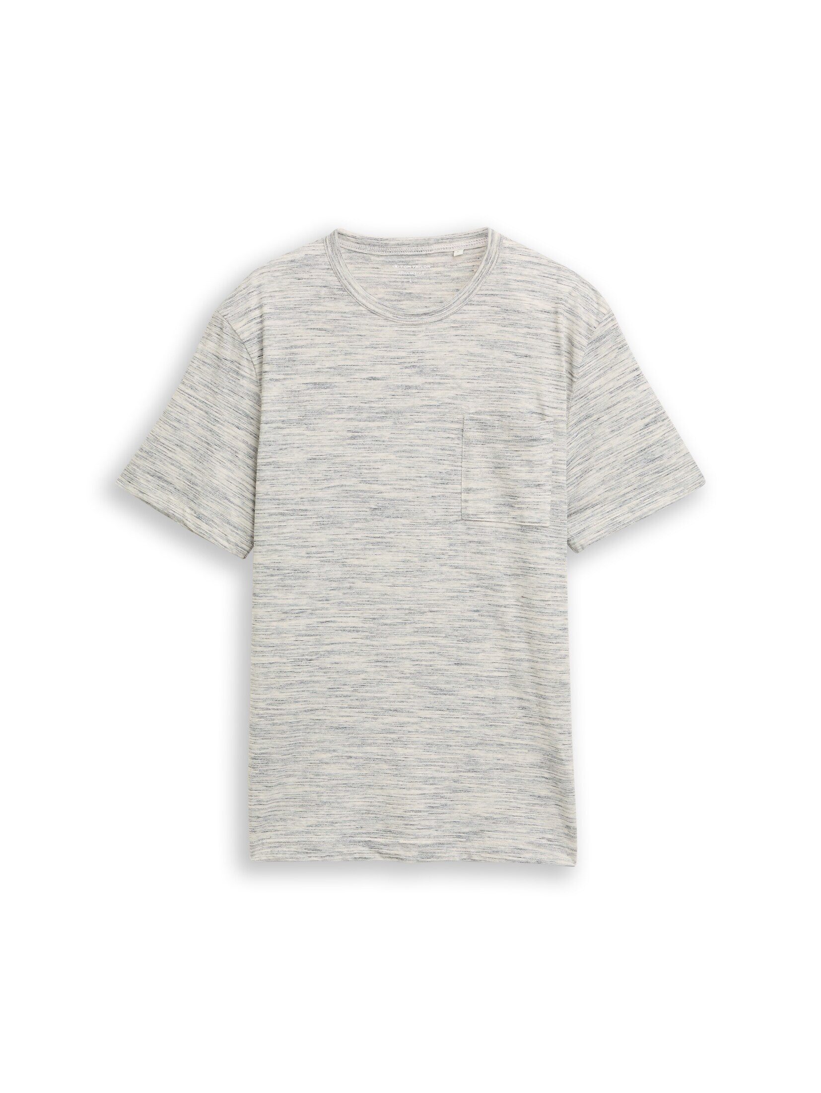 TOM TAILOR T-Shirt T-Shirt T-Shirt in Melange-Optik mit Brusttasche günstig online kaufen