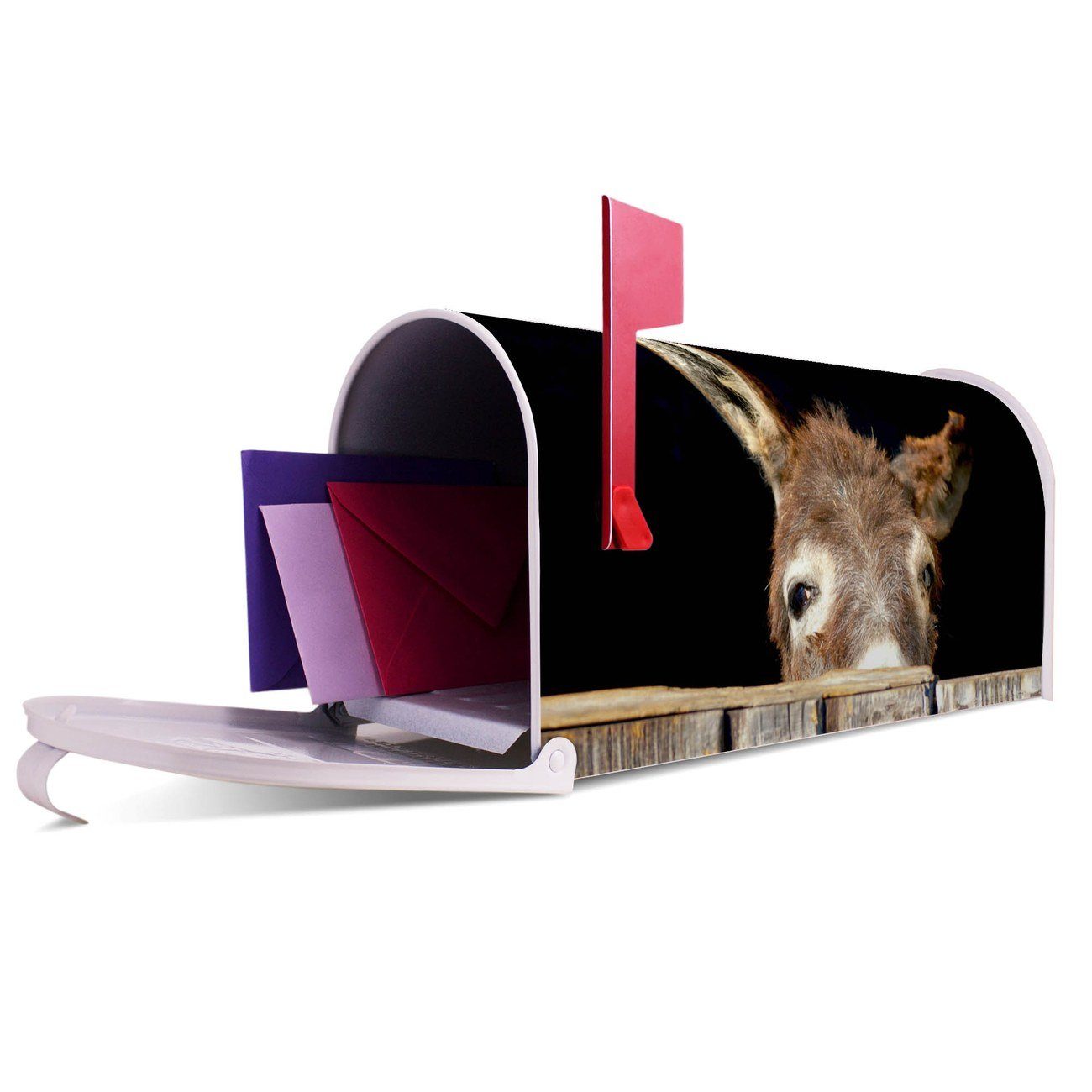 banjado Amerikanischer Briefkasten Esel aus 51 17 Mississippi cm original USA), x 22 x (Amerikanischer Briefkasten, weiß Mailbox