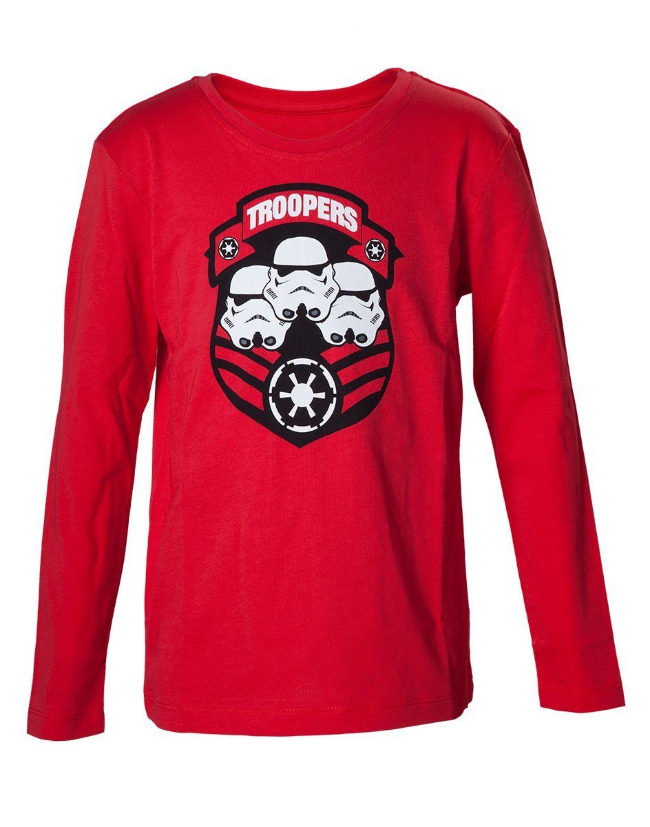 Rot Kinder Langarmshirt STARWARS Wars T-Shirt Langarm Star