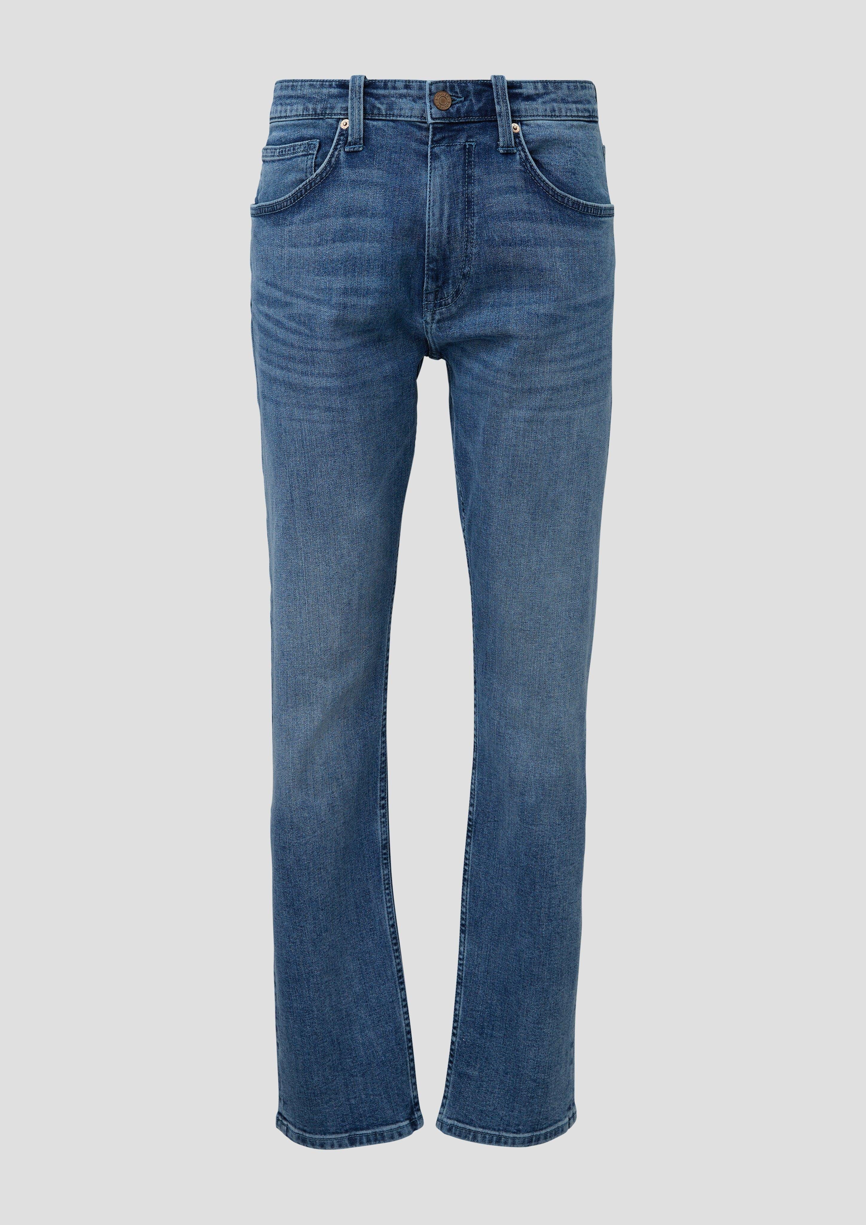 s.Oliver Stoffhose Jeans Mauro blau Fit Regular / Tapered Leg Label-Patch Rise / / High