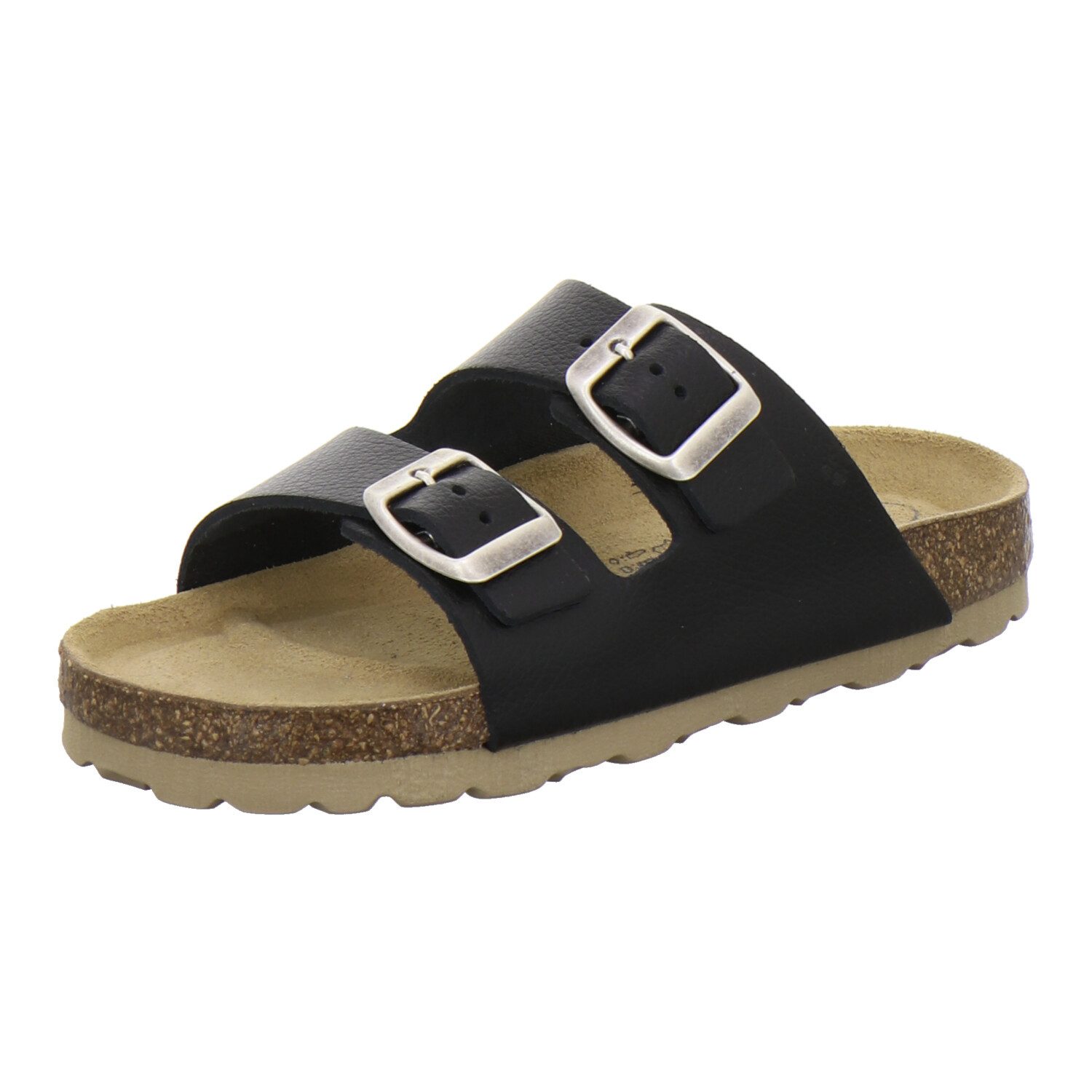 AFS-Schuhe 110023 Zweischnaller Pantolette für Jungen mit Fußbett, bequeme Sandalen aus Leder