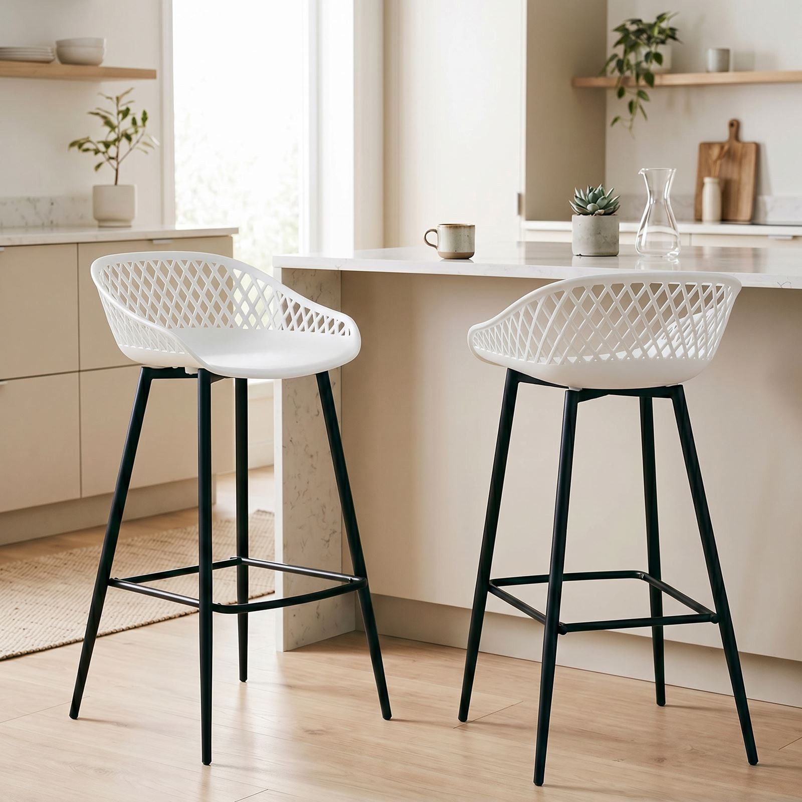 IDIMEX Barhocker IREK, Barhocker 2er Pack Barstuhl Theke Bar Hocker Tresenhocker Retro Design