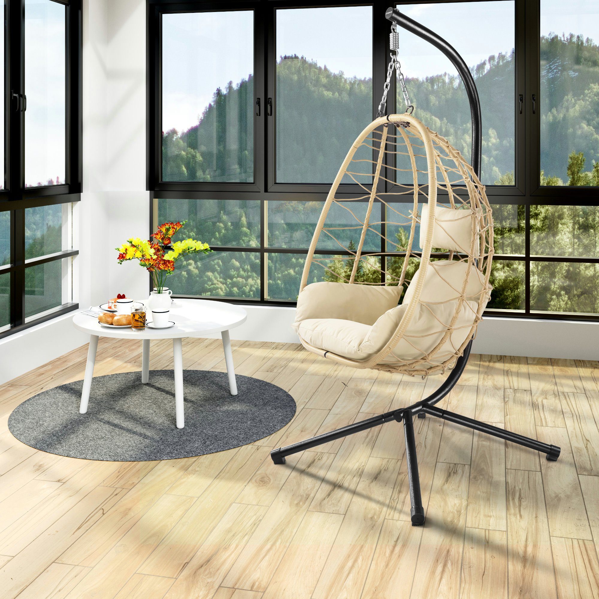 HinHocker Hängesessel Hängesessel mit Gestell, Creme, günstig online kaufen
