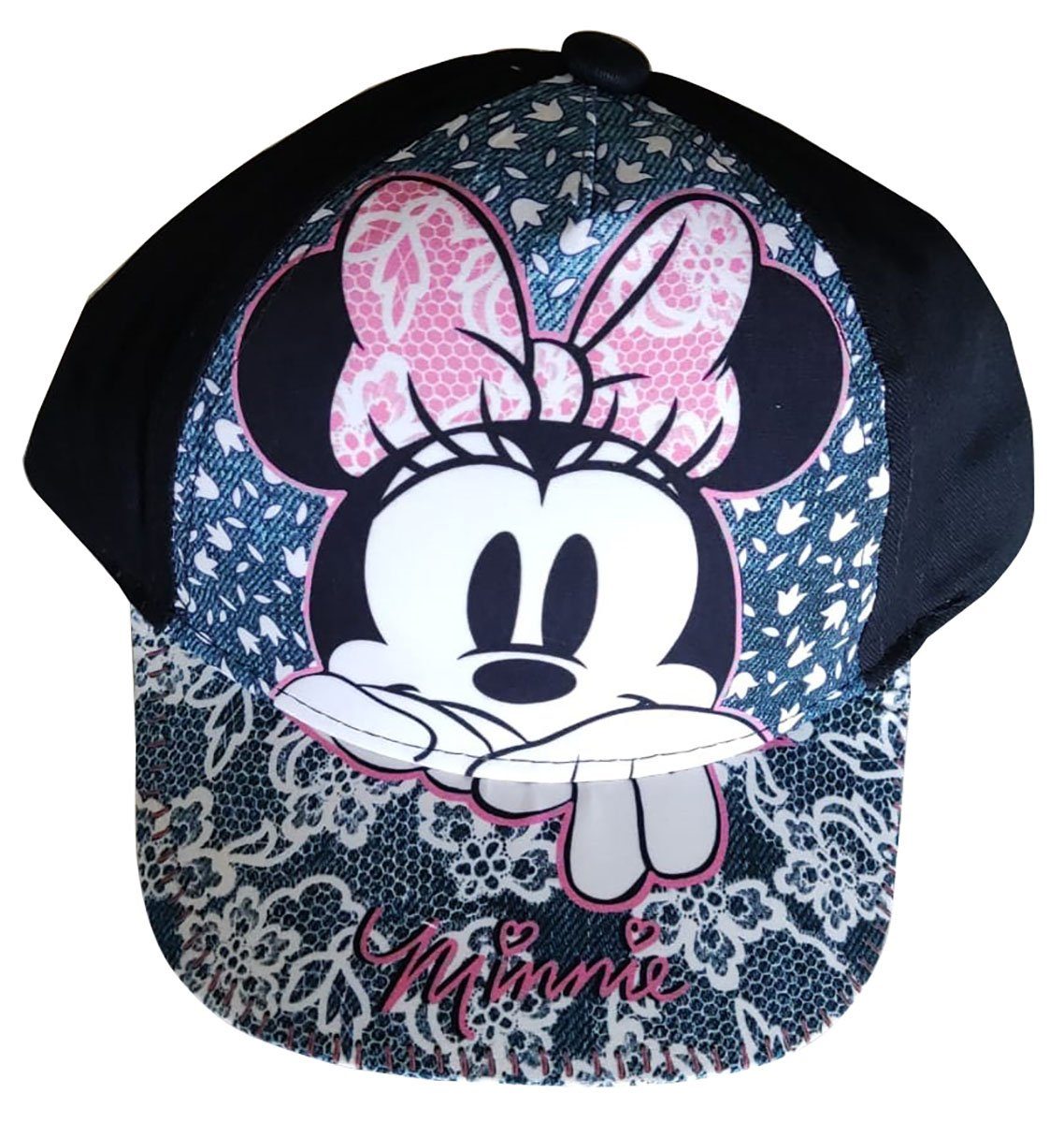 Sun City Schirmmütze Disney Minnie Maus Kappe Base Cap, Mütze mit Spitz