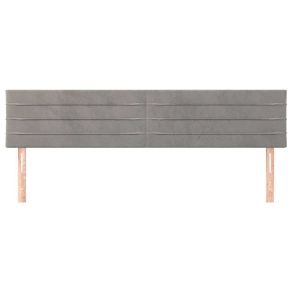 vidaXL Bett Kopfteile Hellgrau 200x5x78/88 cm Samt (1-tlg) – Bild 3 von 5