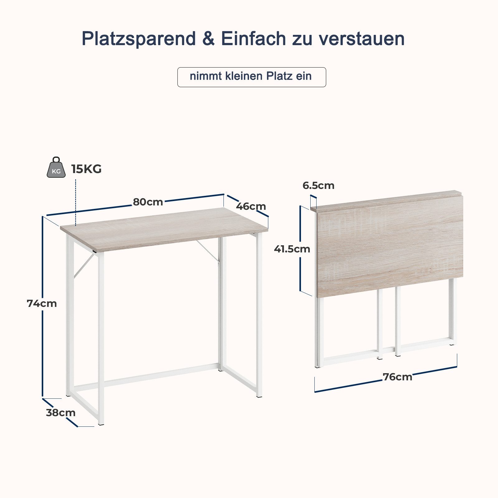 NAIMP Klapptisch Schreibtisch faltbar Computertisch PC Tisch Bürotisch für günstig online kaufen