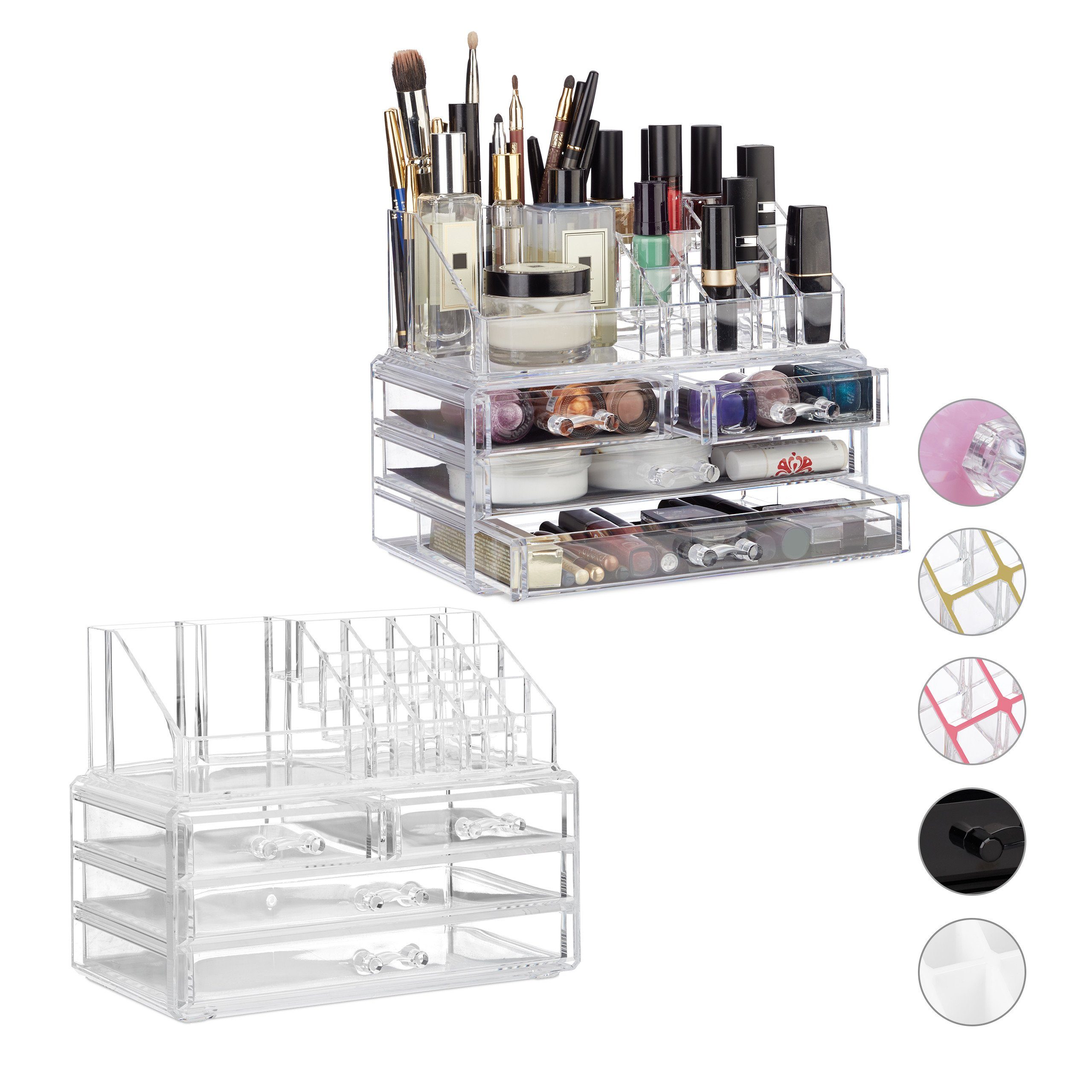 Make-Up Organizer 2 x Make Up Organizer transparent