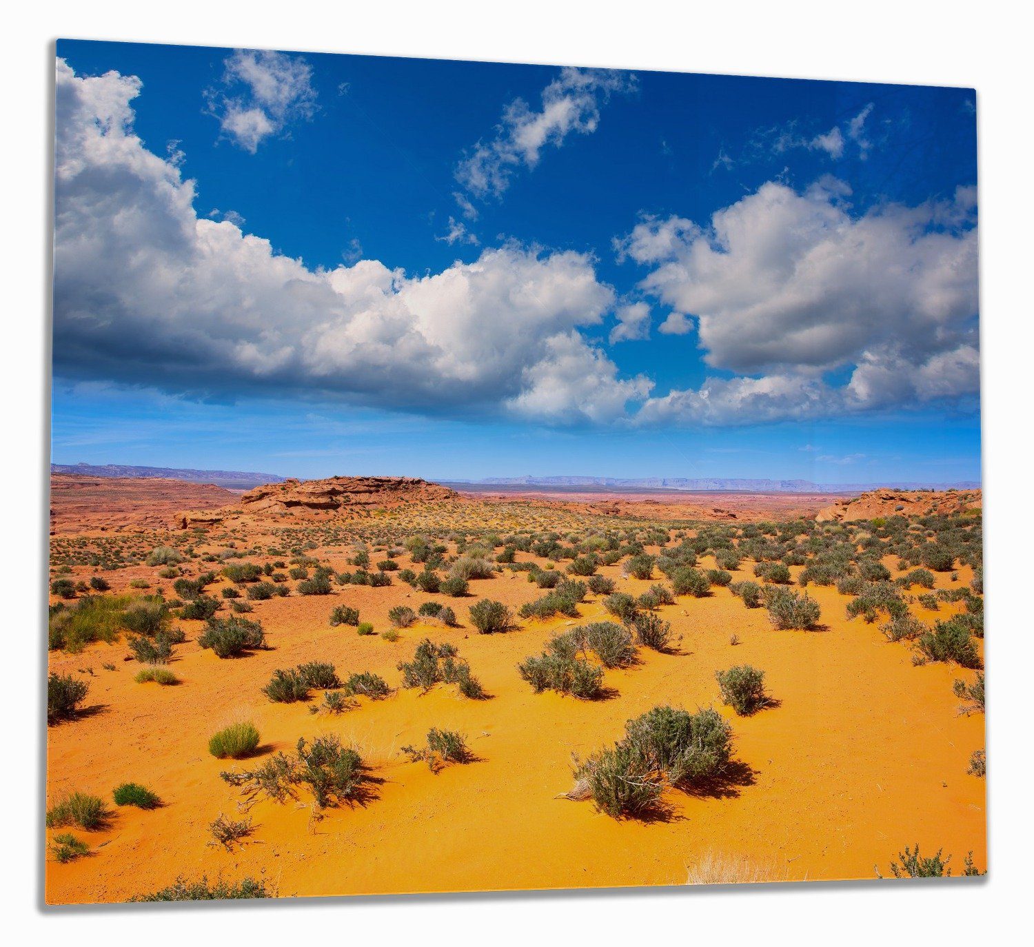 Wallario Herd-Abdeckplatte Wüste Himmel 5mm ESG-Sicherheitsglas, mit Arizona I, Noppen), Wolken 1 verschiedene (Glasplatte, in tlg., Größen - inkl. blauer