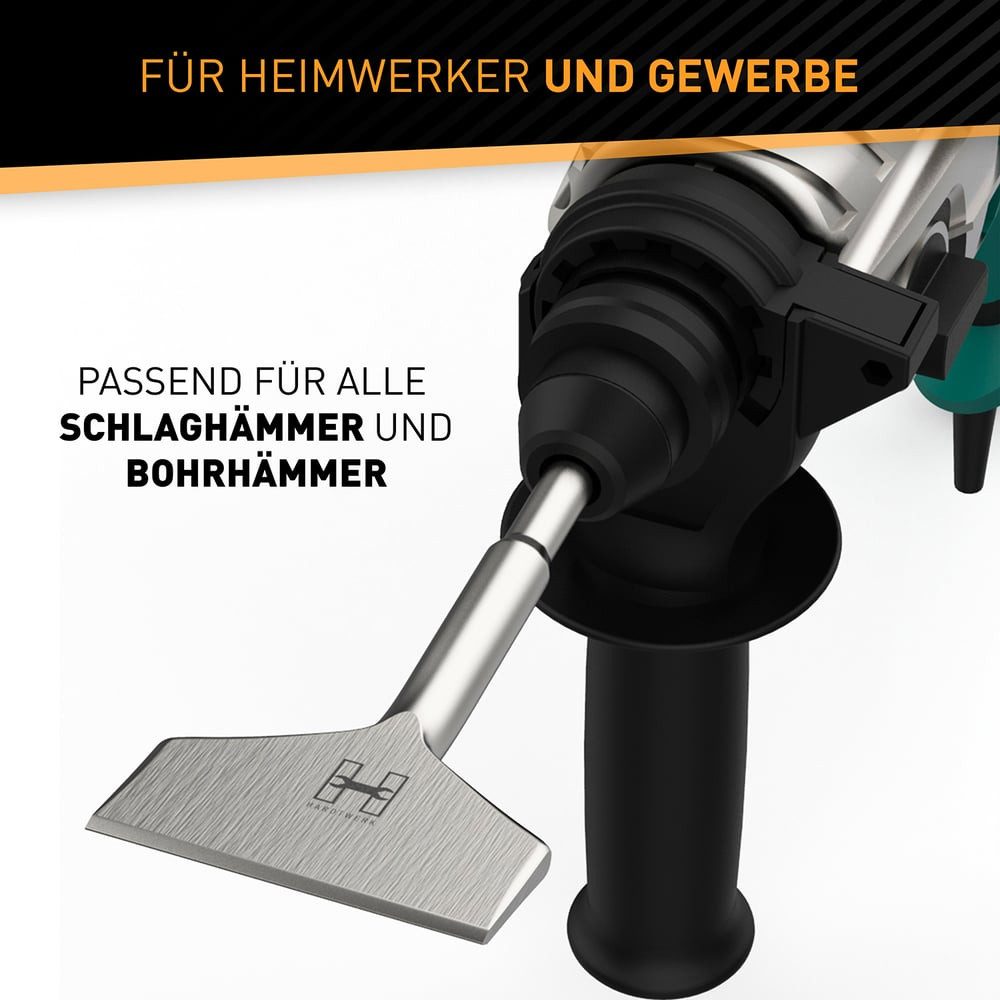 Hardtwerk® Flachmeißel 165x75 mm abgewinkelt, entfernt mühelos Fliesen Fliesenkleber andere Materialien