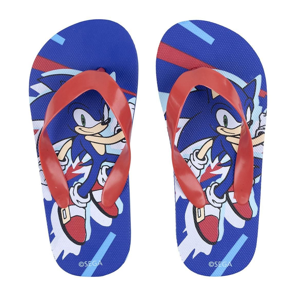 Sonic Flip Flops für Kinder Bequeme Sommer Sandalen im coolen Design Hausschuh