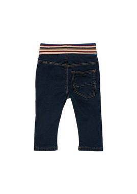 s.Oliver Stoffhose Jeans mit Umschlagbund Kontrast-Details, Kontrastnähte, Waschung
