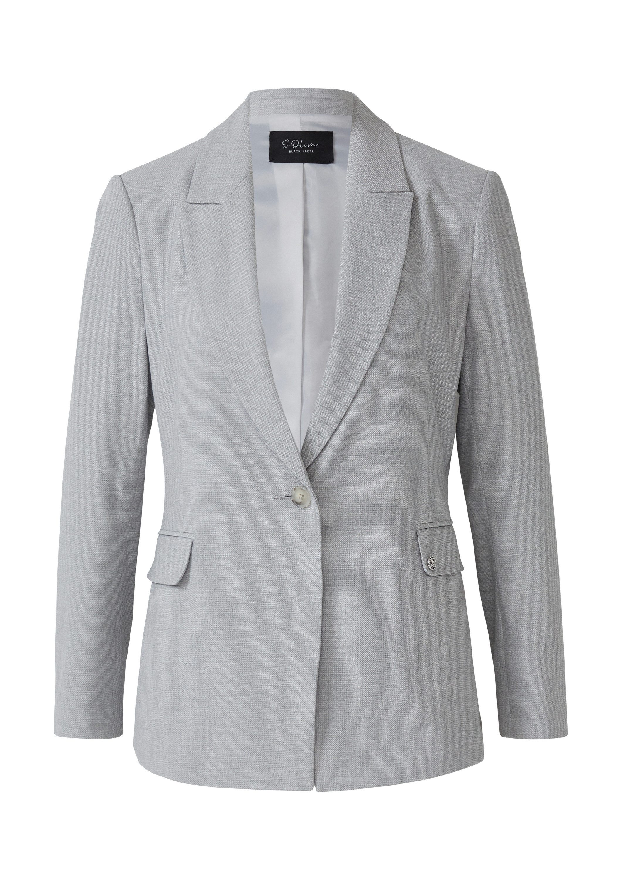 s.Oliver Jackenblazer Indoor-Blazer Taillierter Viskosemix-Blazer mit Struktur und Pattentaschen