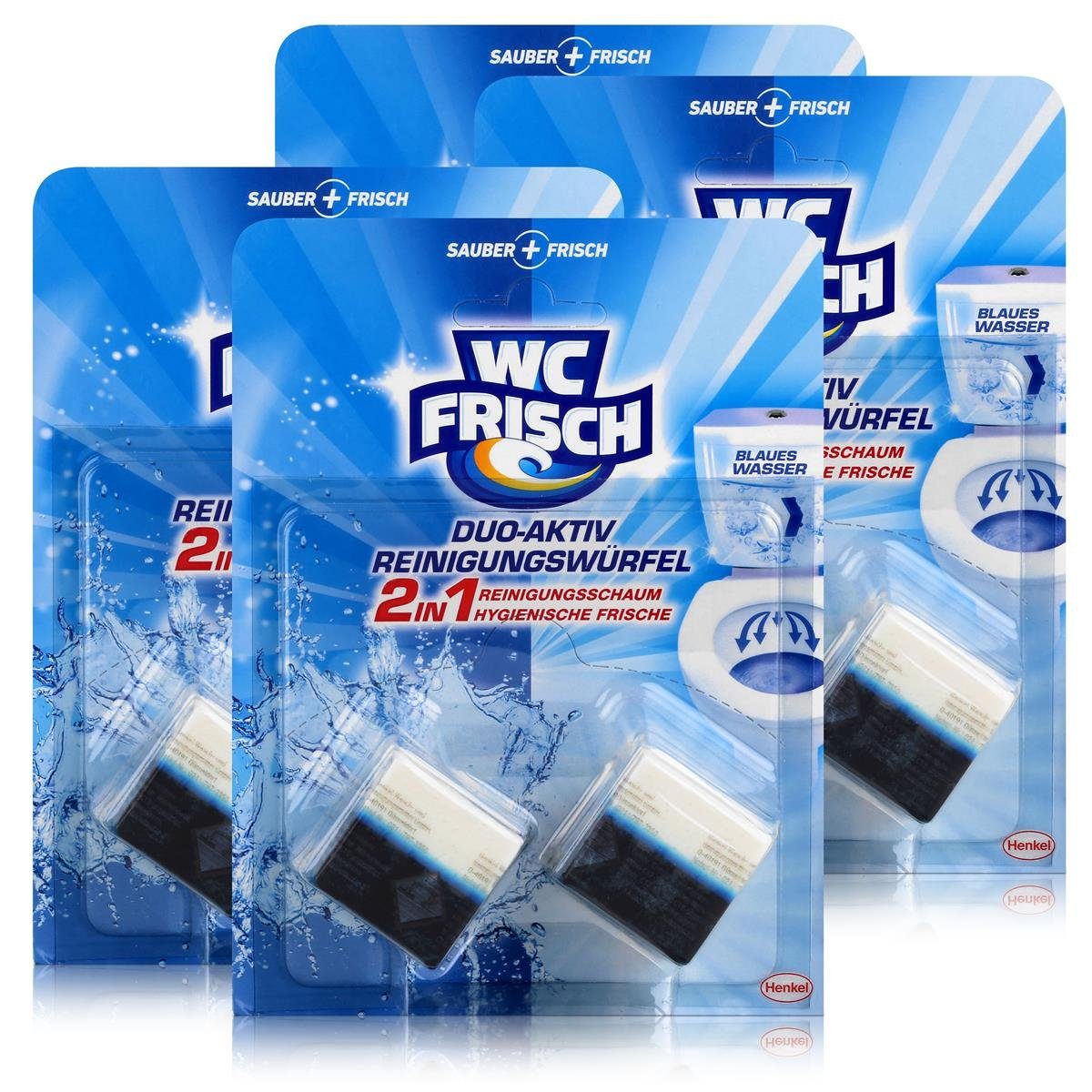 WC Frisch 4x WC Frisch Duo-Aktiv Reinigungswürfel - Verhindert Kalk & Schmutz WC-Reiniger