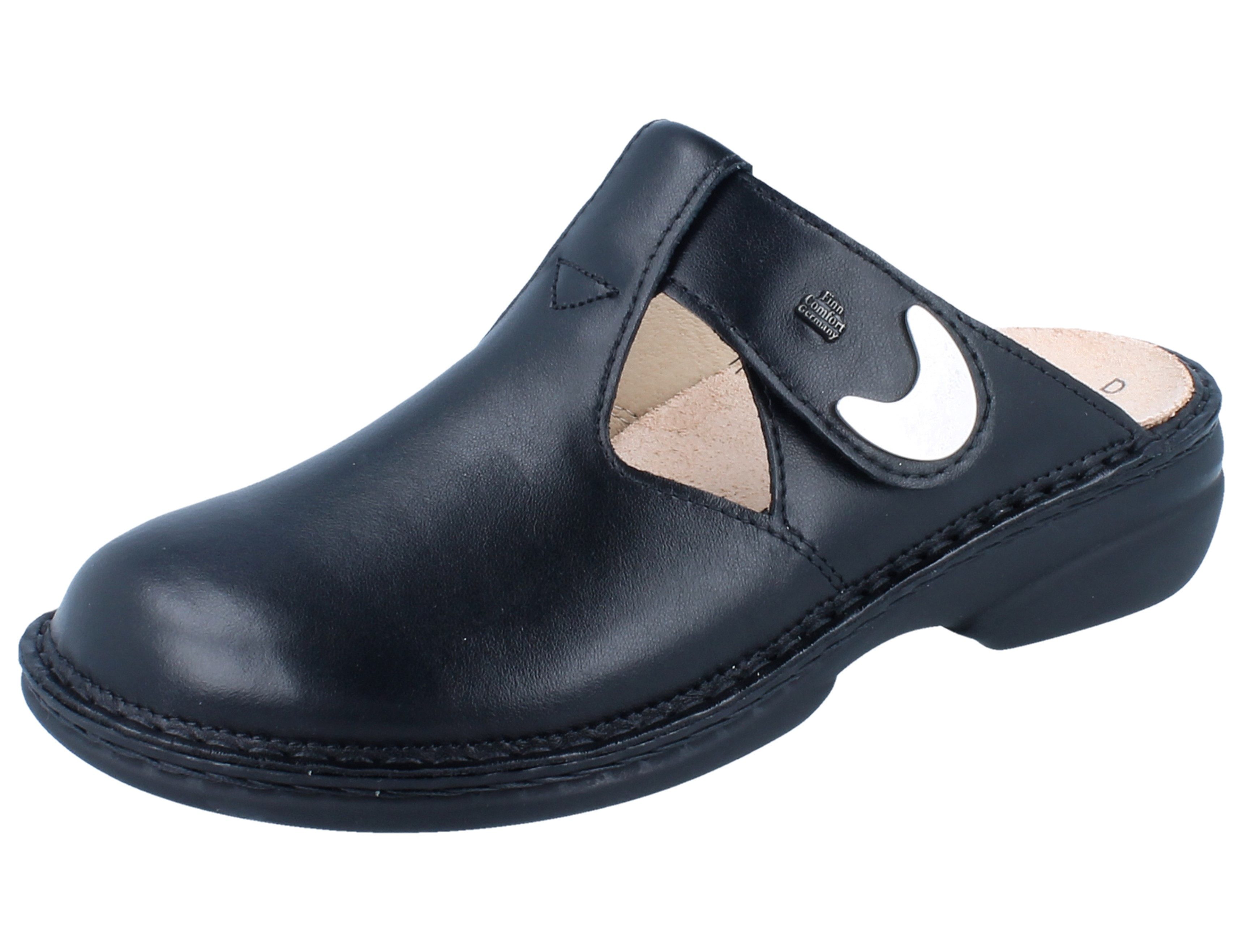 Finn Comfort FINN COMFORT Belem Damen Clog schwarz Glattleder - Größe: 42 Clog Wechselfußbett