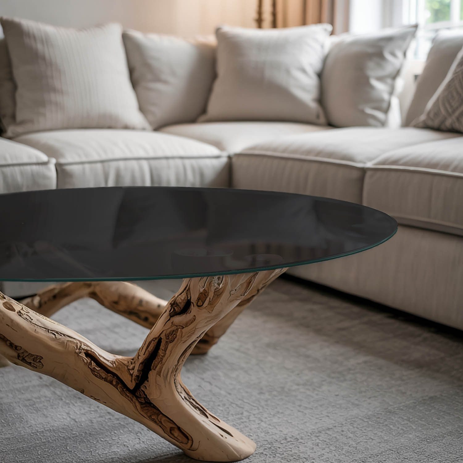 Tulup Tischplatte Glasplatte für Couchtisch Glatte schwarze Farbe Couchtisc günstig online kaufen