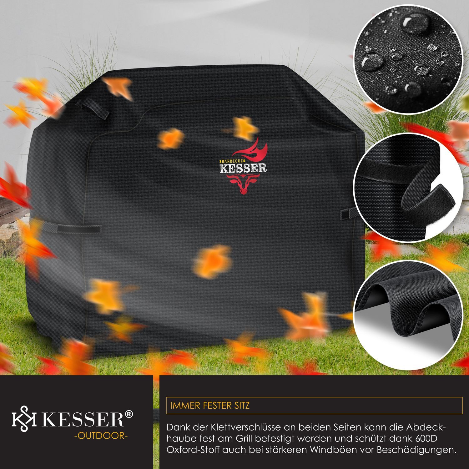 KESSER Grill-Schutzhülle, Premium BBQ Grillabdeckung Gasgrill Grillhaube Abdeckung Wet