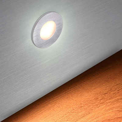 Maxkomfort LED Wandstrahler 6104, ohne Leuchtmittel, 3000K, Warmweiß, LED, Einbauleuchte, Wandeinbauleuchte, Wandleuchte, Treppenbeleuchtung, Stufenlicht, Einbauspots, Strahler, Lampe, Wandbeleuchtung, Nachtlicht, Stufenbeleuchtung, Stufen Licht
