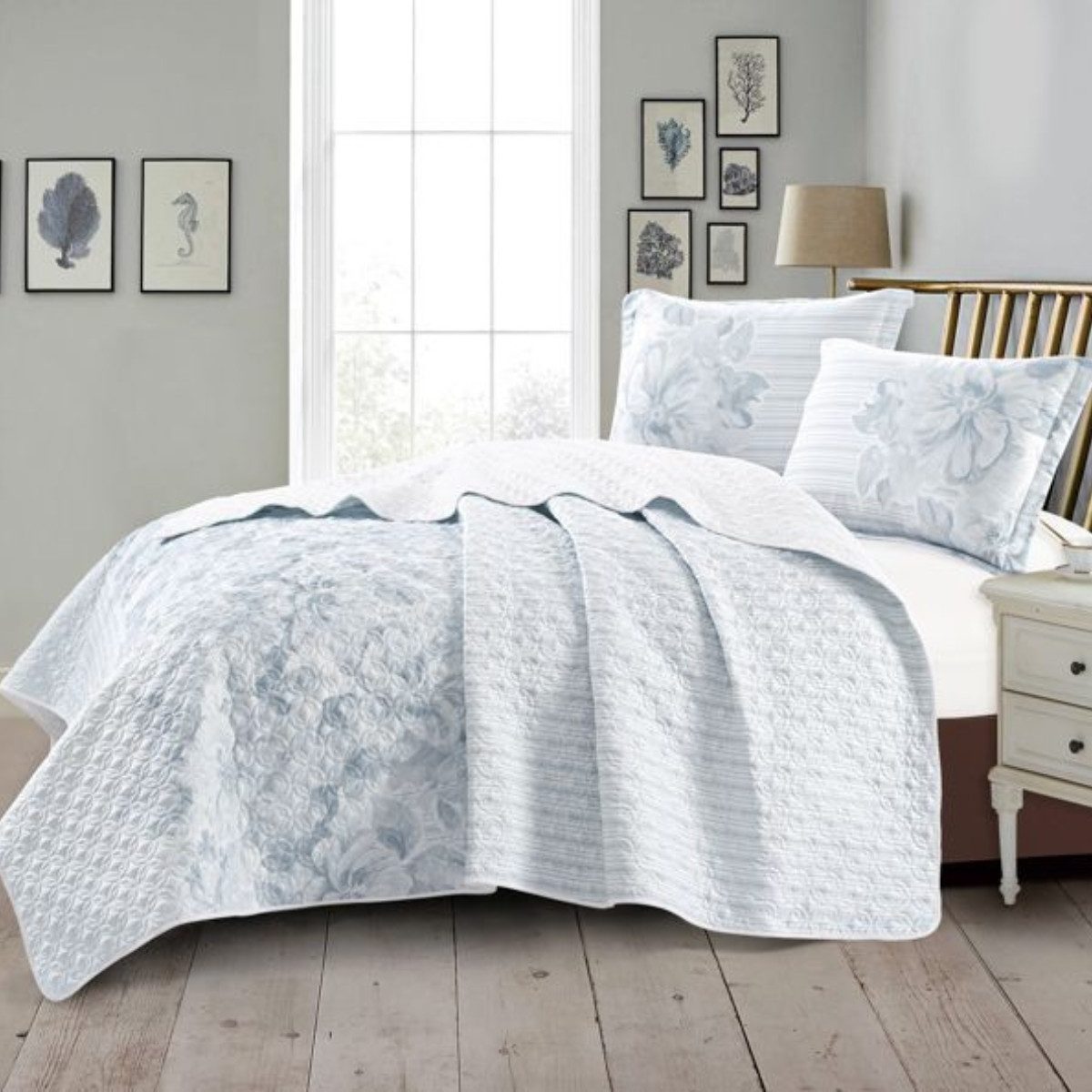 alesvelt Tagesdecke Set Tulin Überwurf Decke 3 Teilig 2 Personen 240 x 260 cm