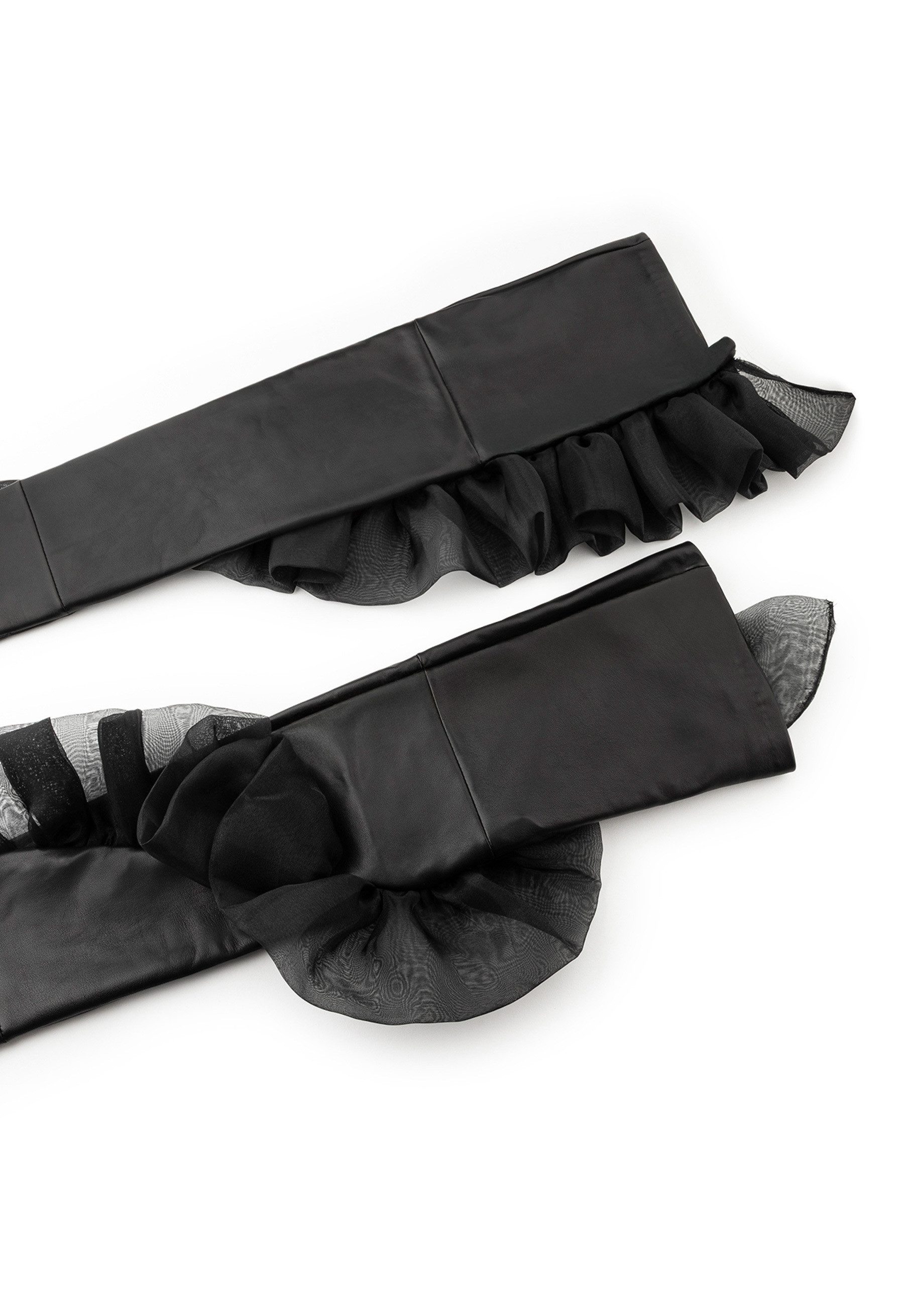 Roeckl Lederhandschuhe NOHO Langer Abendhandschuh mit Organza Detail