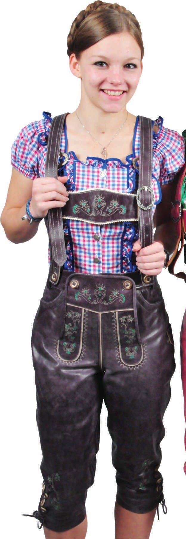 Fuente Leather Wears Trachtenlederhose Kinder Trachten Lederhose Mädchen Kniebund Mädchen Trachten Kniebund Lederhose Glattleder Echtleder Nappa