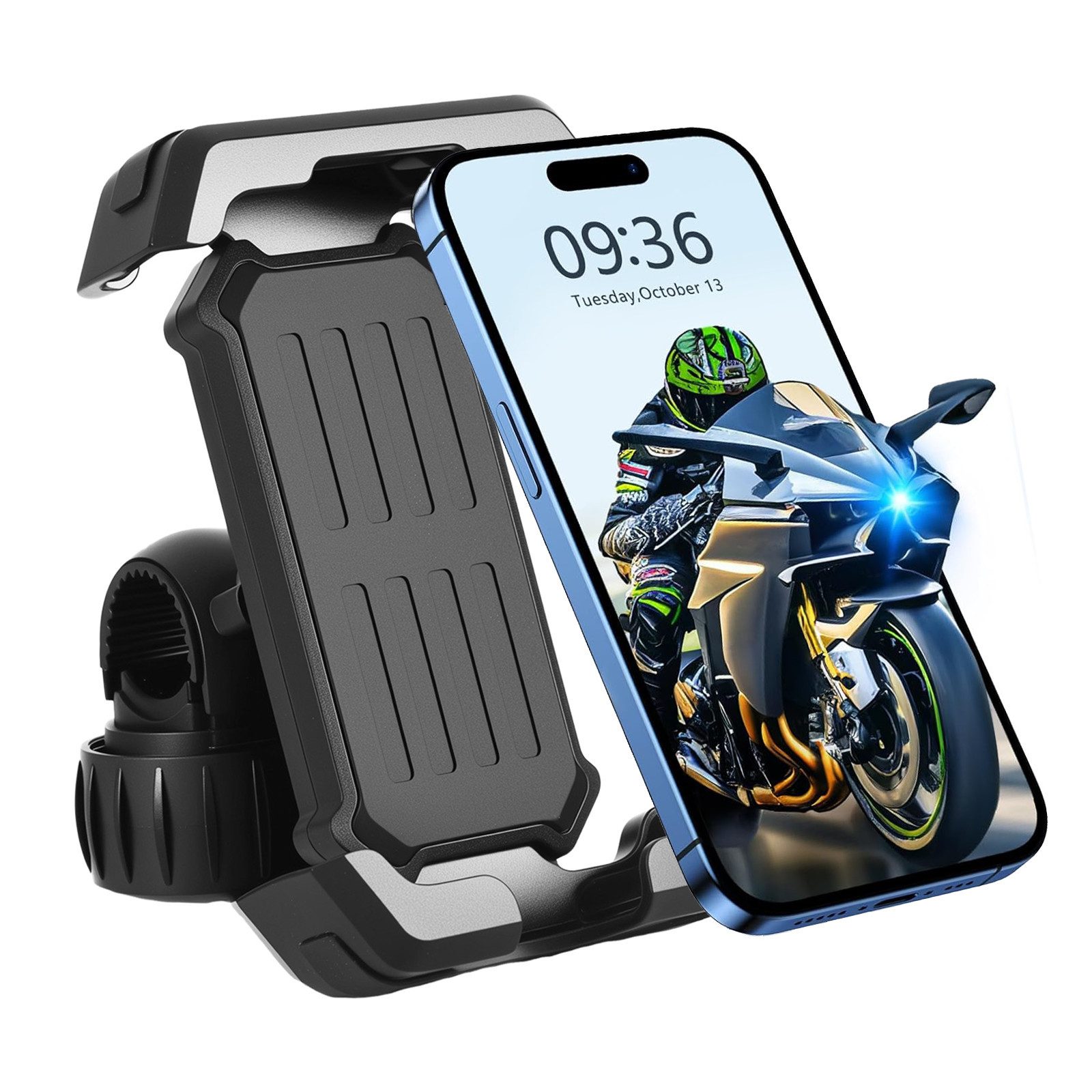 BlingBin Handy-Halterung Handyhalter 2025 Neu Handy Motorradhalterung 360° Drehbar, (bis 7 Zoll, 1 Stück, 1-tlg., Kompatibel mit den Meisten Smartphone, für iPhone16 Pro Max15 14 13 12, Samsung, Huawei, Smartphone)