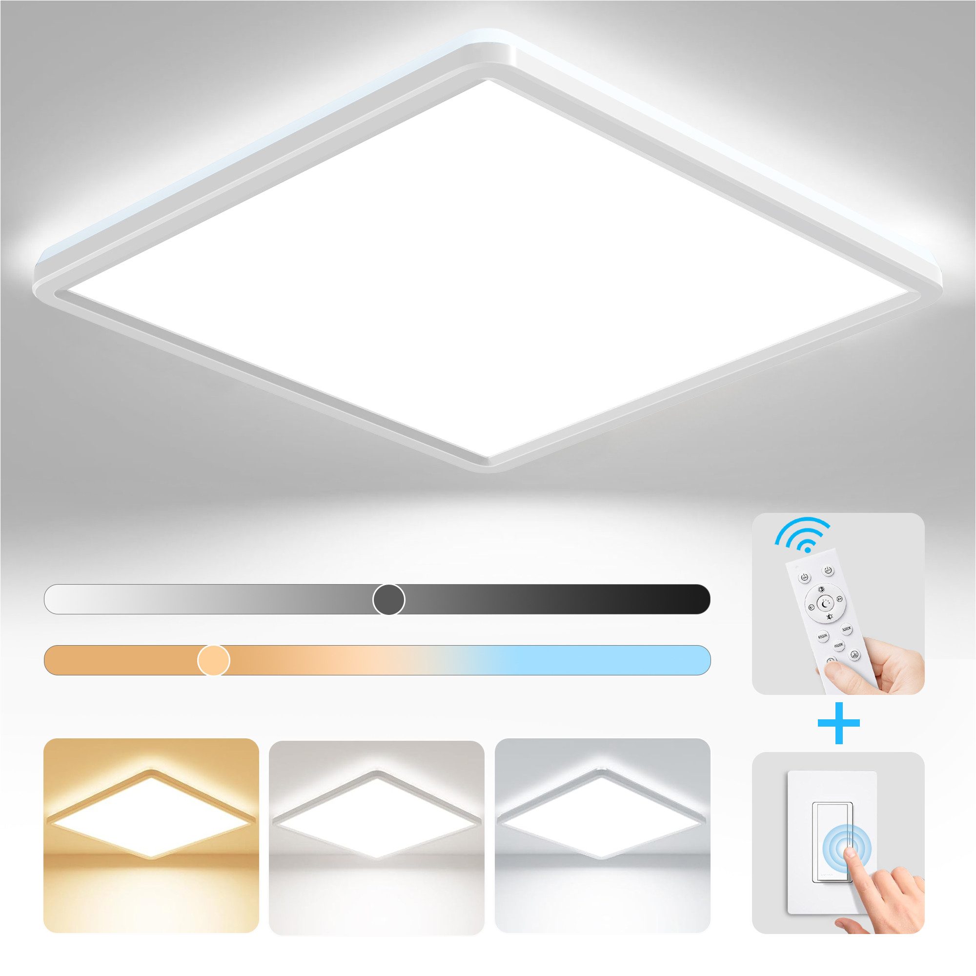 BRAIDOL Deckenleuchten LED Deckenlampe Quadratisch 29x29cm ultra dünn Decke günstig online kaufen