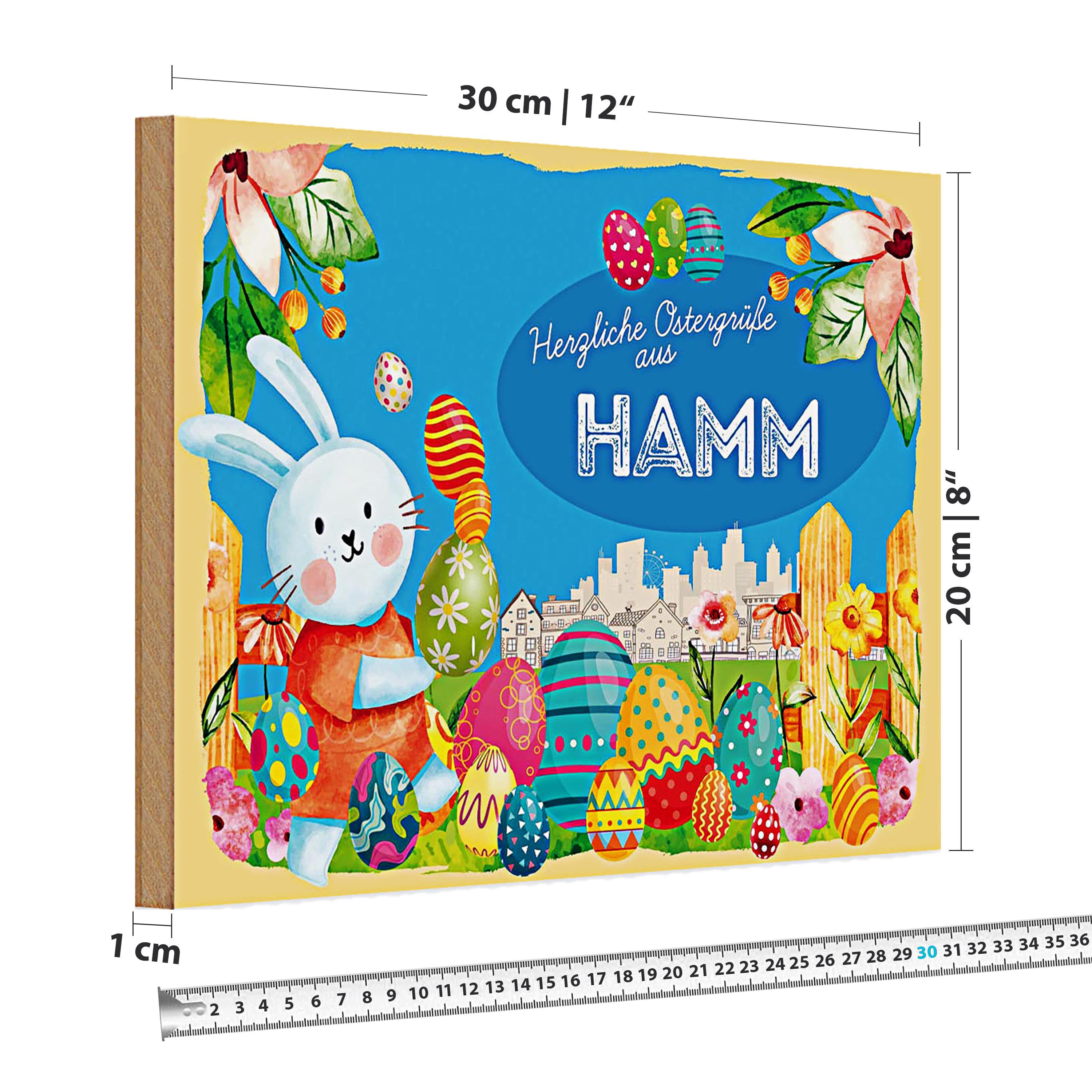 Roomando Holzbild Holzschild Ostern Ostergrüße 30x20cm HAMM