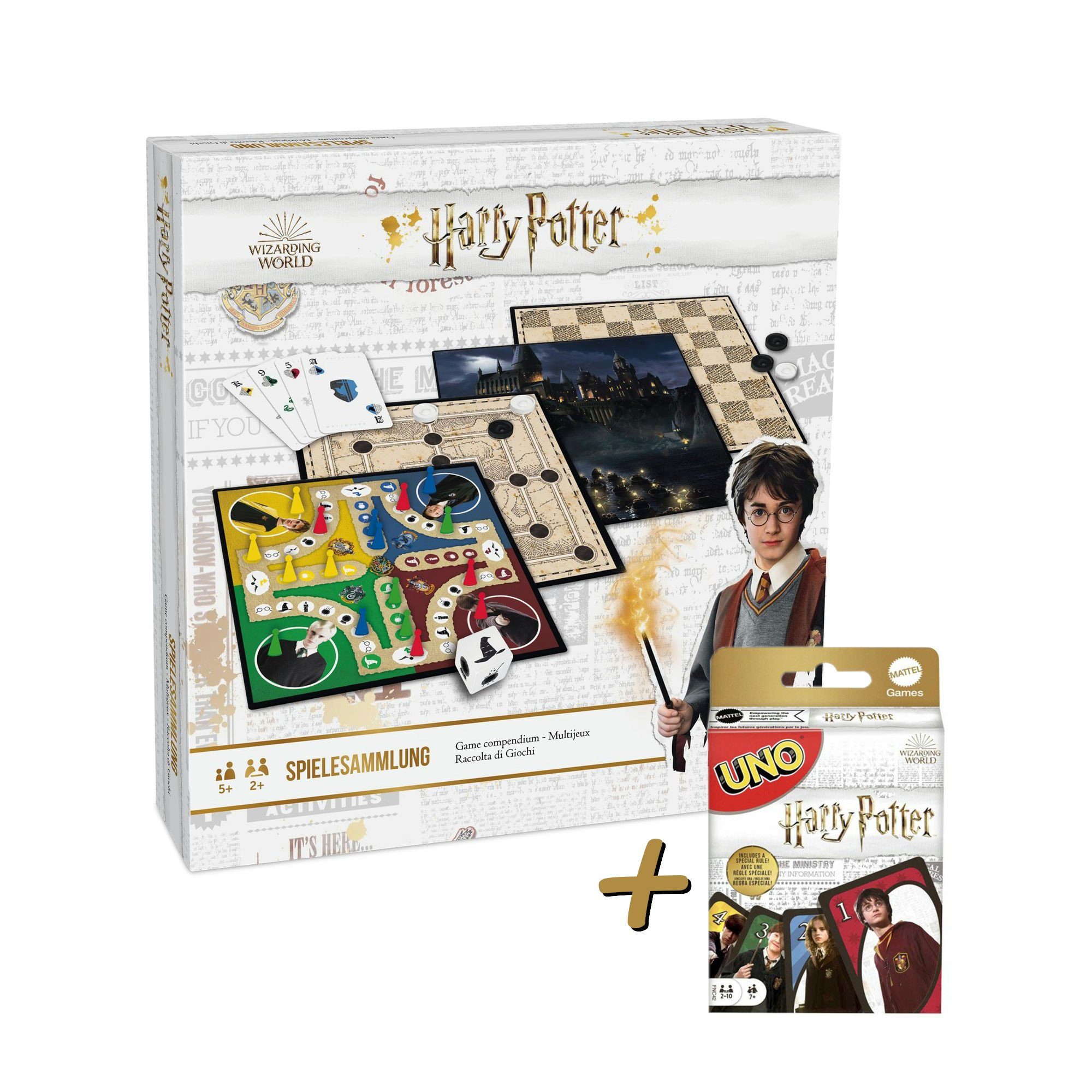 ASS Altenburger Spiel Harry Potter - Spielesammlung + UNO Kartenspiel, Brettspiel