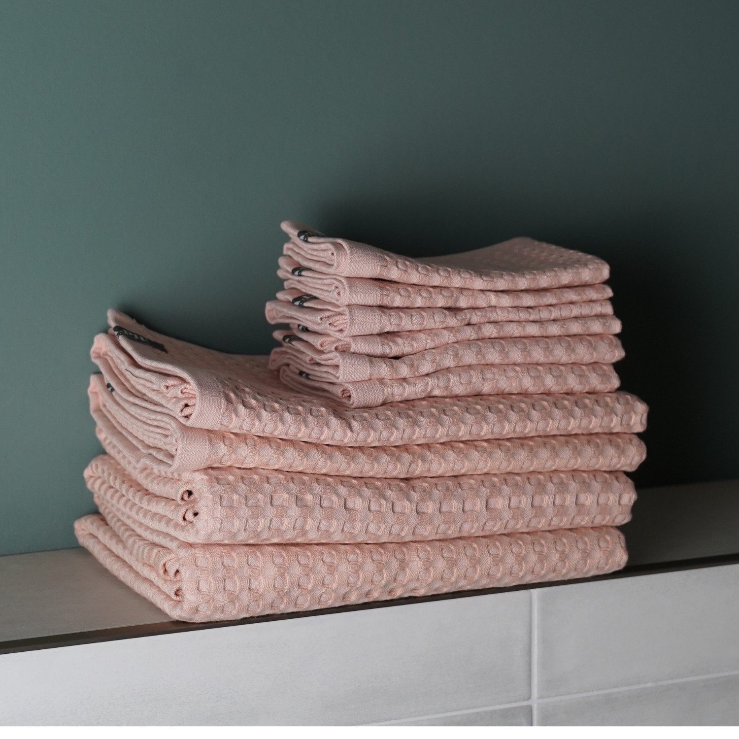 AGA.PIE Handtuch Set 10-teilig, (10-teiliges Set), Waffeldesign, Waffelpiqué