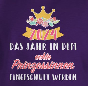 Shirtracer T-Shirt 2024 Prinzessinnen eingeschult werden Einschulung Mädchen