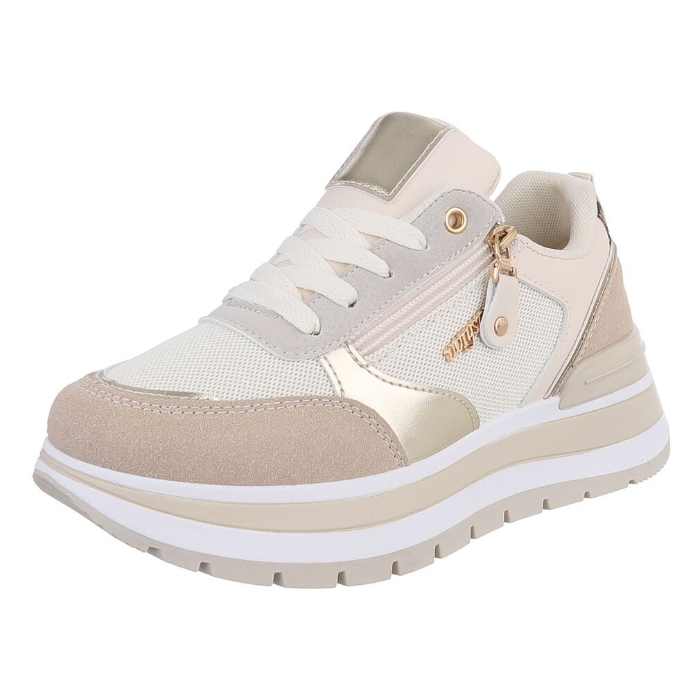 Ital-Design Moderne Sneakers für Damen mit gepolsterter Sohle und Zipper Sn günstig online kaufen