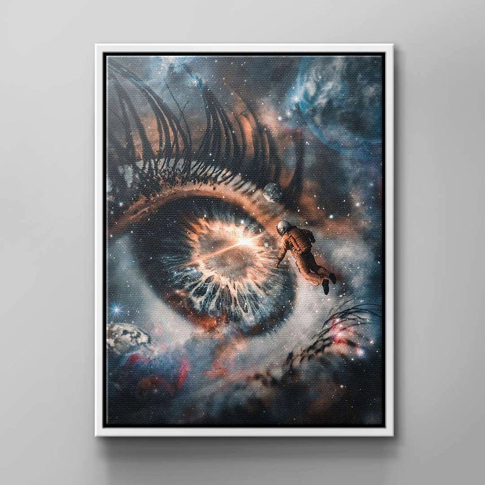 blau Galaxie Erkenntnis, Leinwandbild der Wandbild Erfolg Rahmen braun ohne Auge Ziel DOTCOMCANVAS® Motivation Himmel schwa Auge