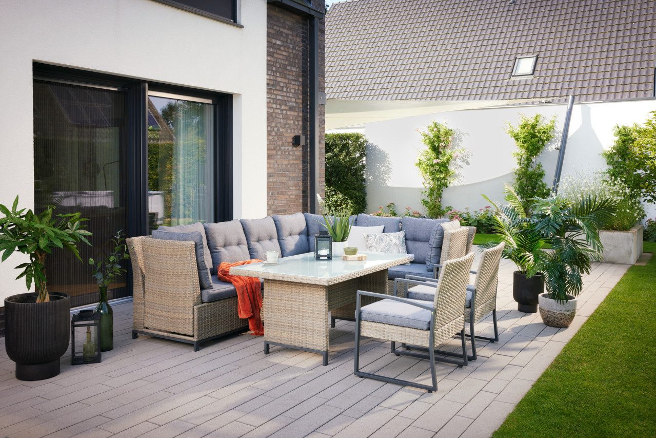 Primaster Gartenlounge-Set Primaster Gartenmöbel-Set Elba Rattan/Aluminium, Witterungsbeständig