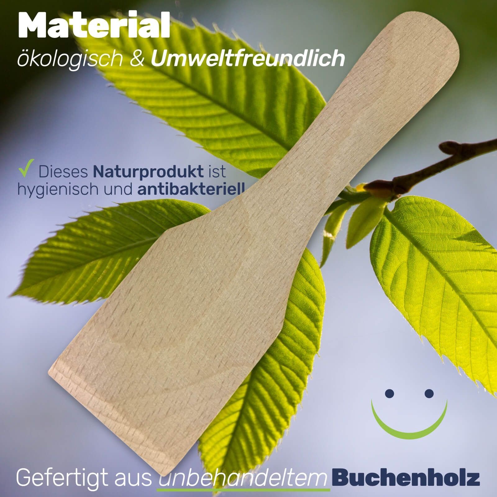 Gravidus Grillspachtel Racletteschieber Raclettespachtel Holzschaber cm 13 Set Buchenholz