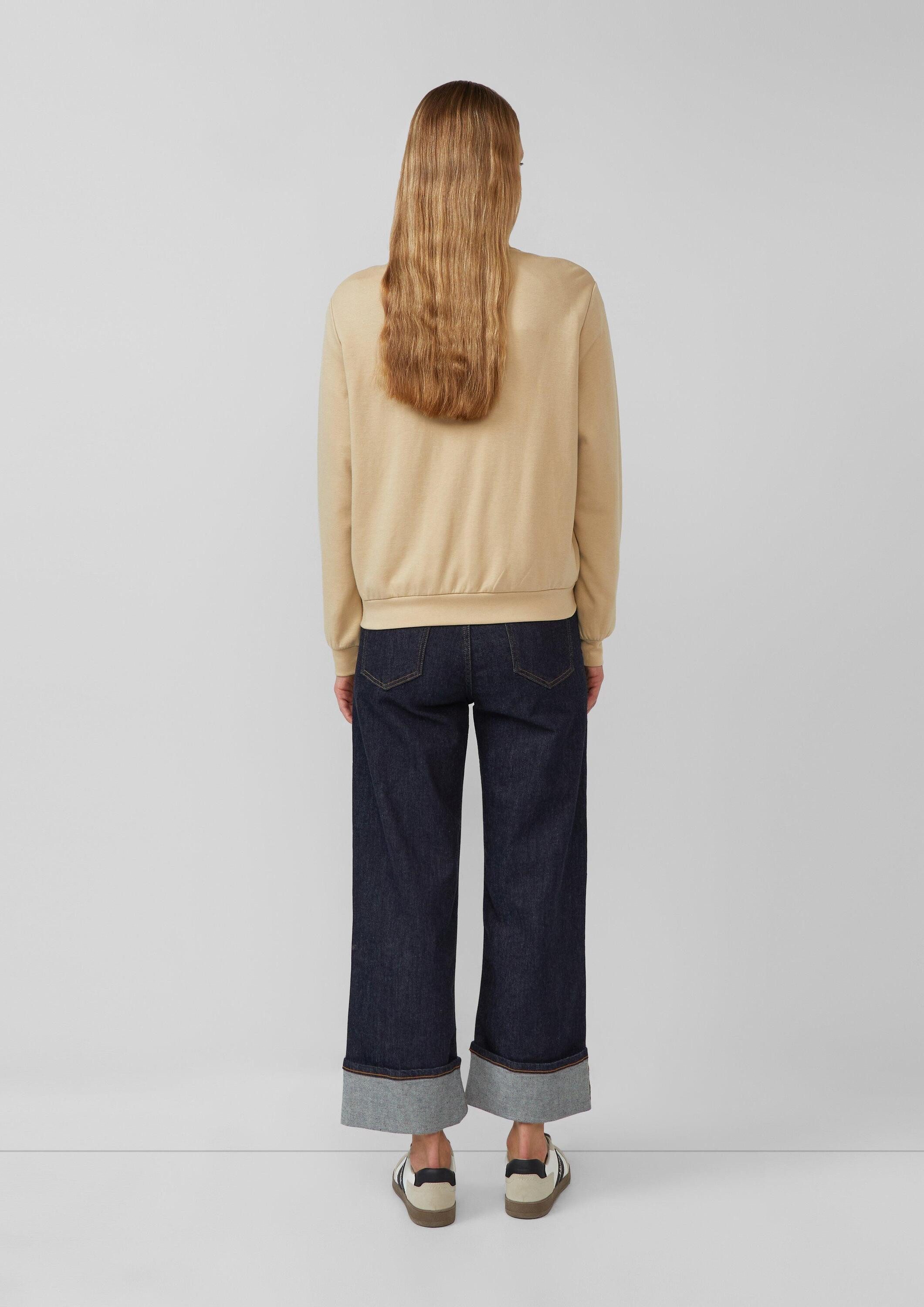 s.Oliver Sweatjacke Sweatshirt Jacke Weicher Interlock-Blouson mit Eingrifftaschen