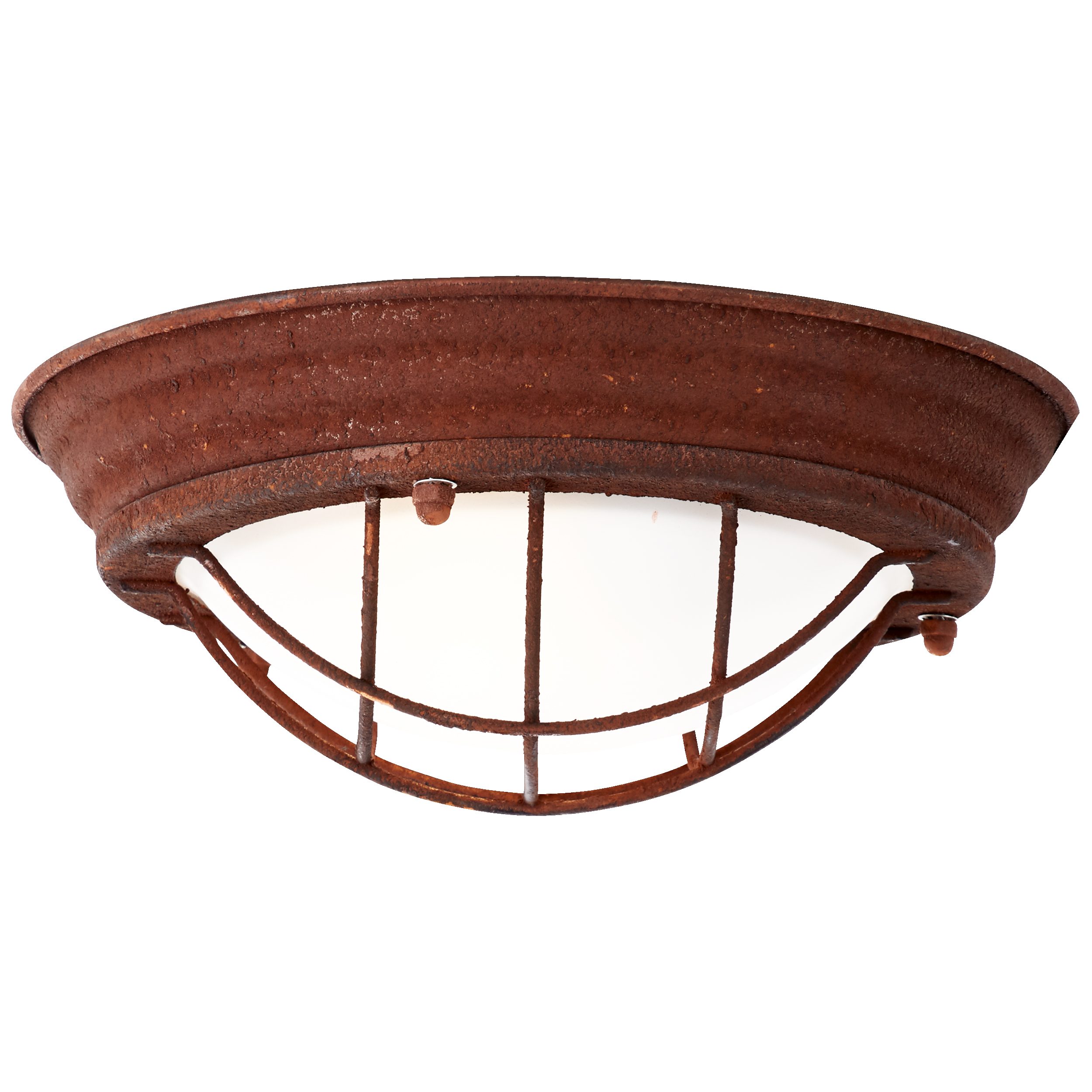 Lightbox Deckenleuchte, ohne Leuchtmittel, Wand- und Deckenleuchte im Vintage Look - 29cm Durchmesser Metall/Glas