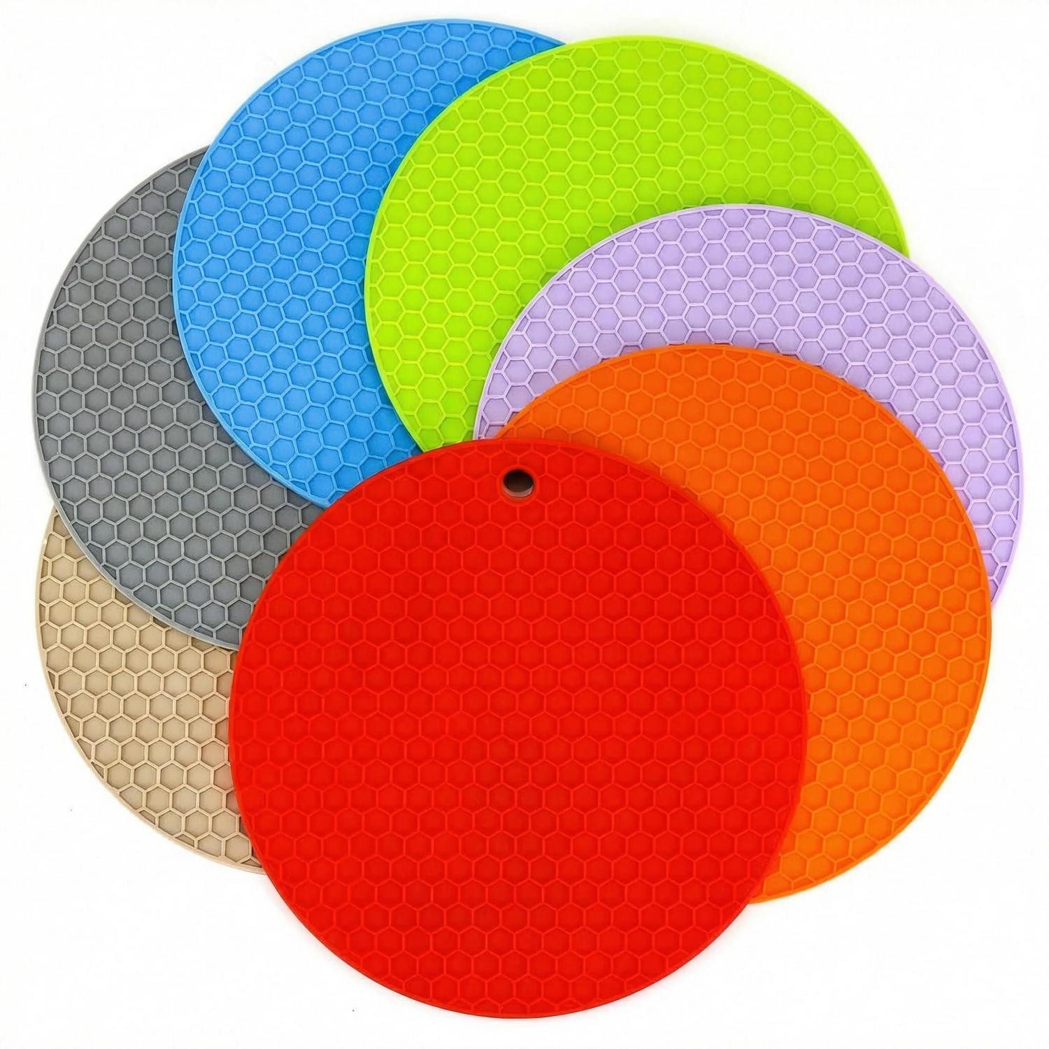 LuxusKollektion Topfuntersetzer Silikon Untersetzer Topflappen 7er Set bunt