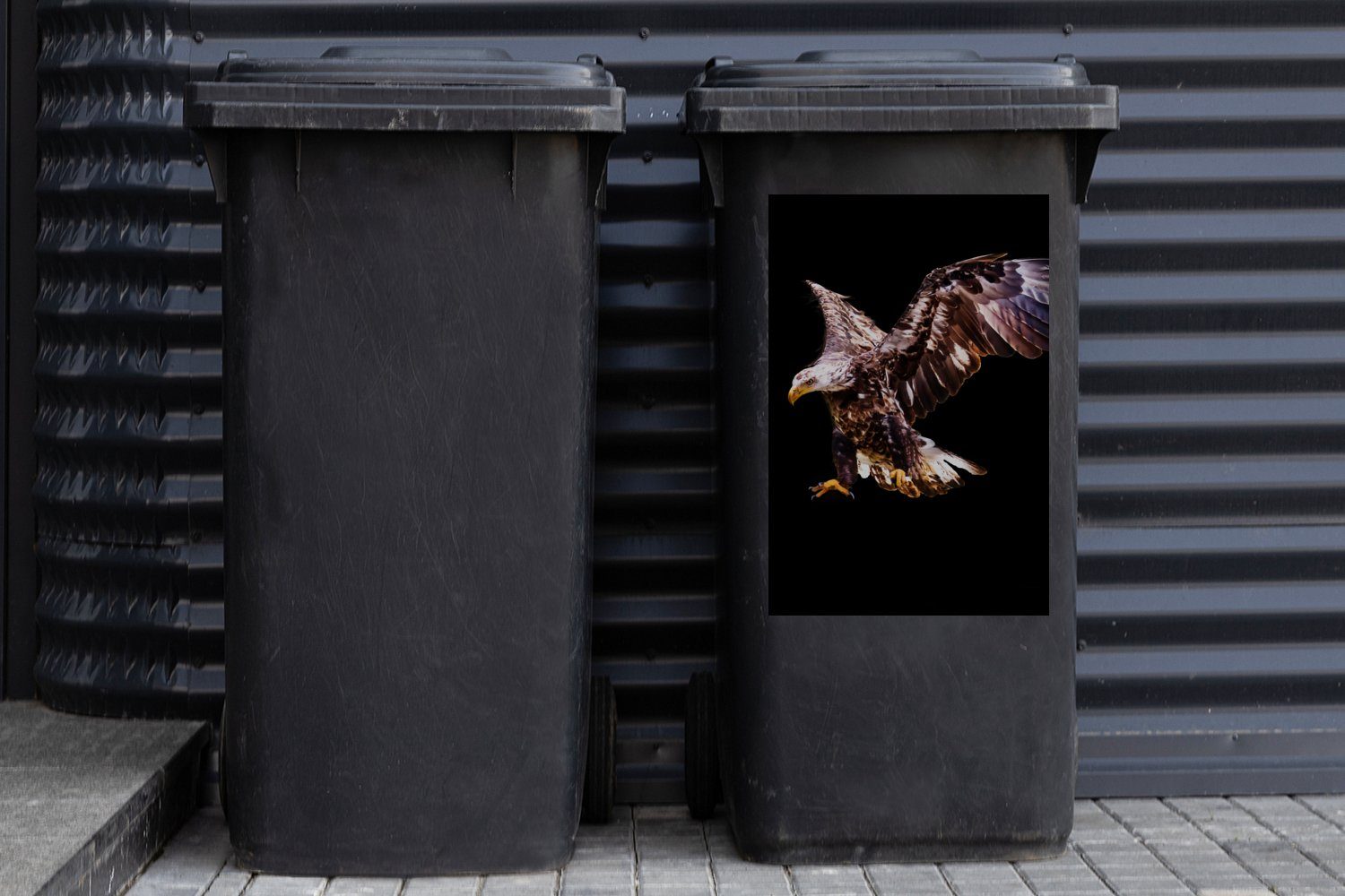 Adler Mülltonne, - Vogel Federn Container, Abfalbehälter Sticker, Mülleimer-aufkleber, (1 St), MuchoWow - Wandsticker