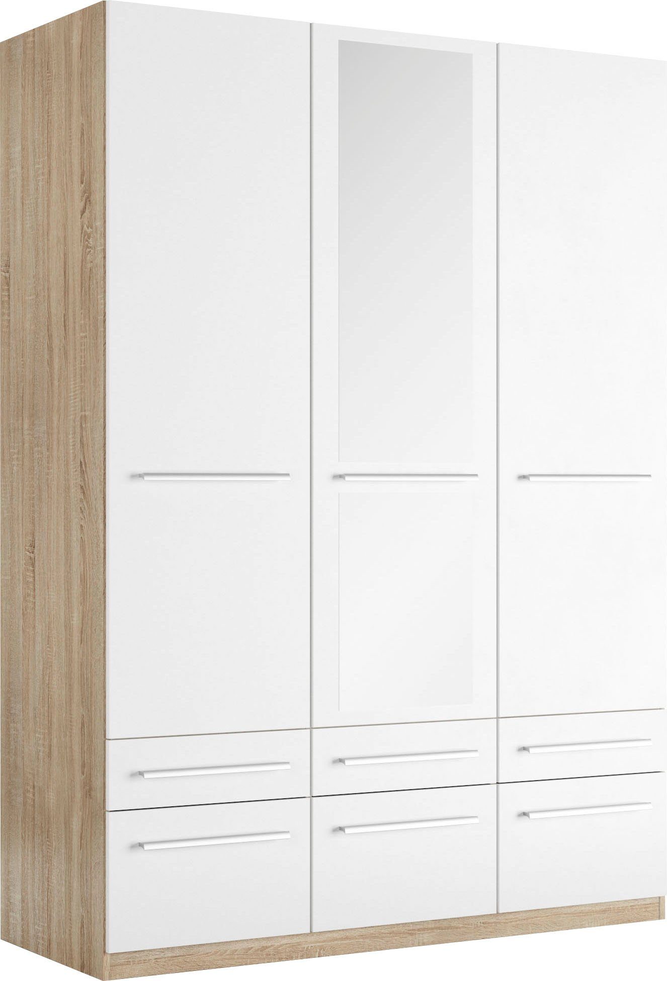 priess Kleiderschrank Schrank Garderobe Wäscheschrank Barcelona in 5 Breiten viel Stauraum, geräumige Schubkästen, mit Spiegel, MADE IN GERMANY