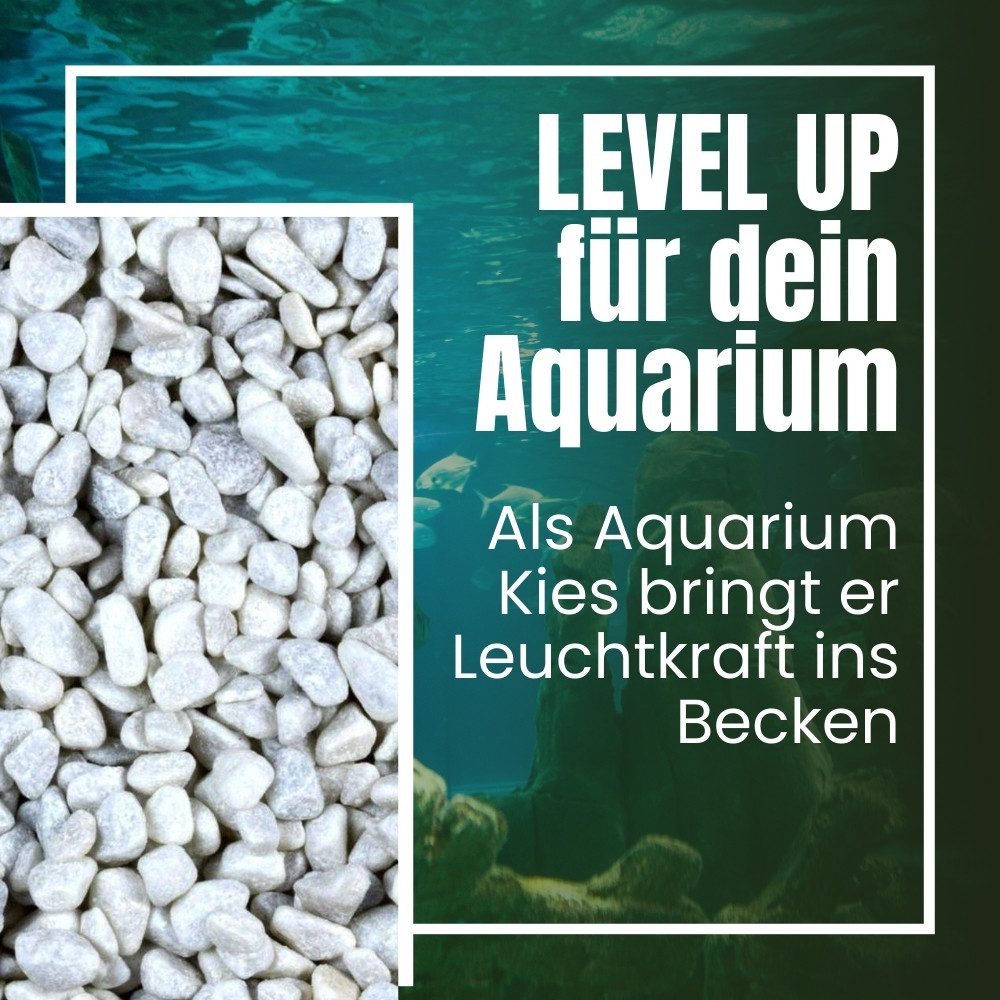 GarPet Kieselsteine Kieselsteine Garten Zierkies Weiß 25 kg Aquarium Kies Carrara Marmor – Bild 5 von 5