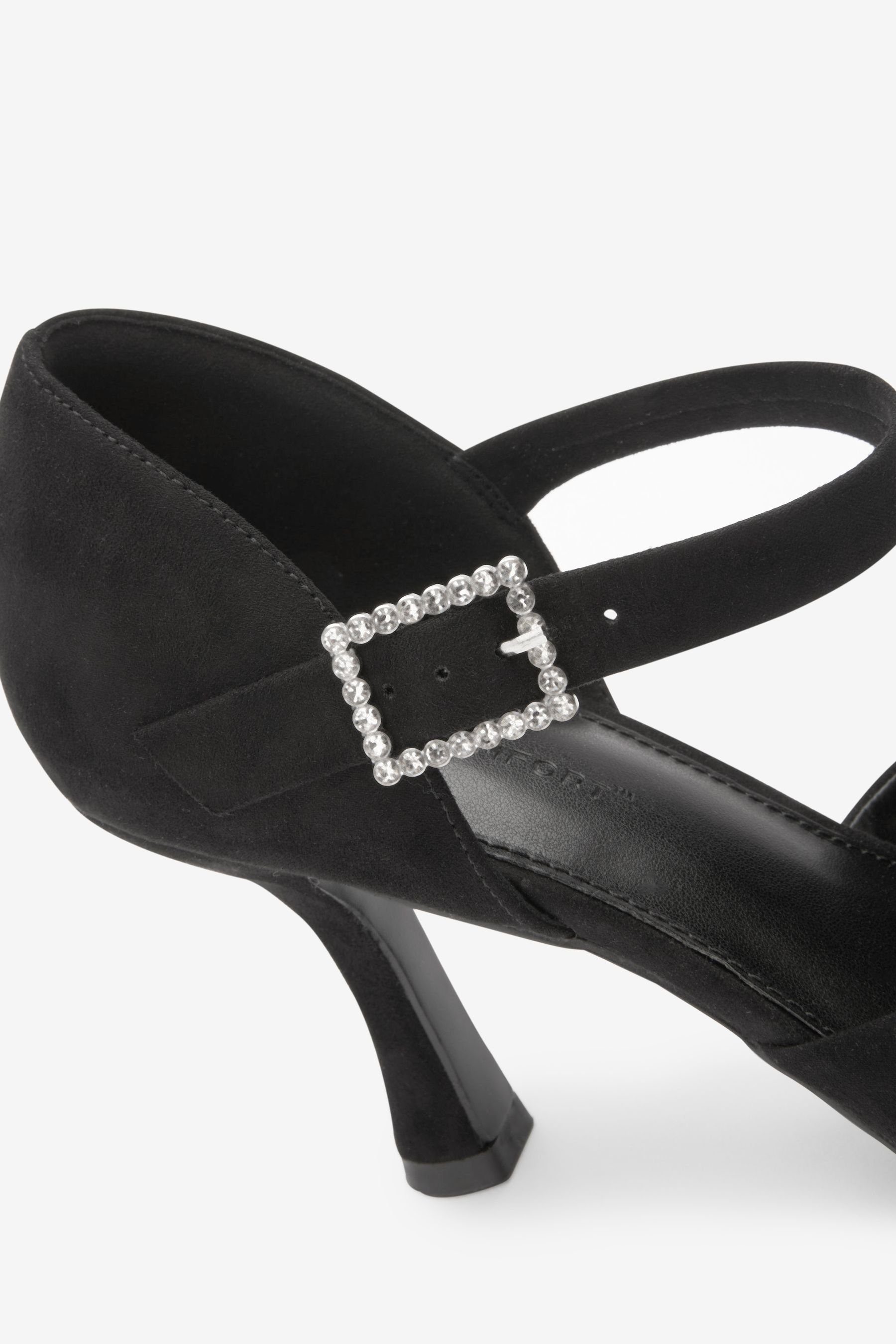 Mary-Jane-Pumps with (1-tlg) Spitze Jewel Black Mary-Jane-Schuhe Comfort Forever Buckle Next