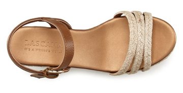 LASCANA Sandalette Sandale, Sommerschuh mit Keilabsatz in Bast-Optik VEGAN