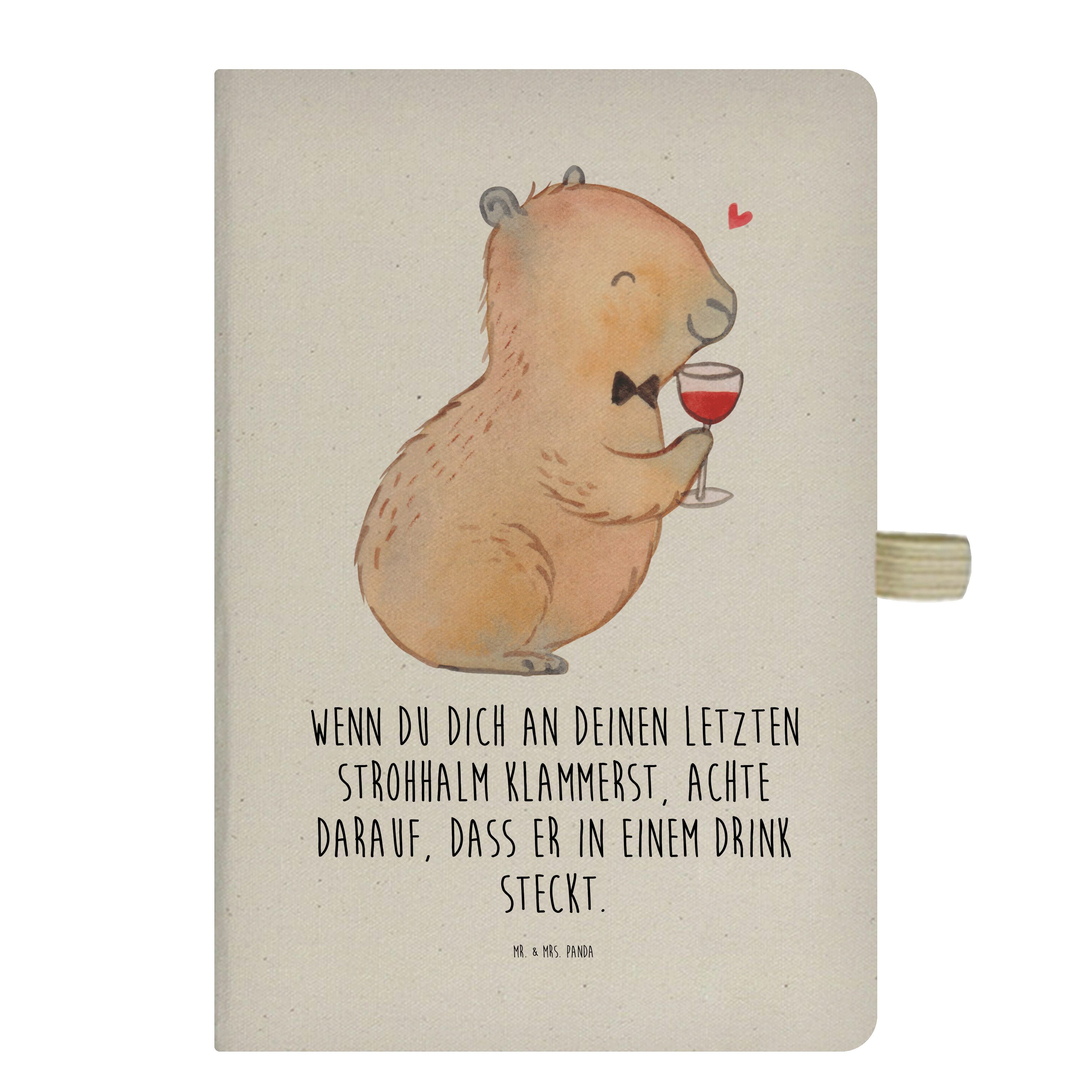 Spruch, L Mrs. & Notizbuch Panda - Liebe Gute & Mr. Mr. Wein Geschenk, Wein Capybara Transparent Panda - zum Mrs.