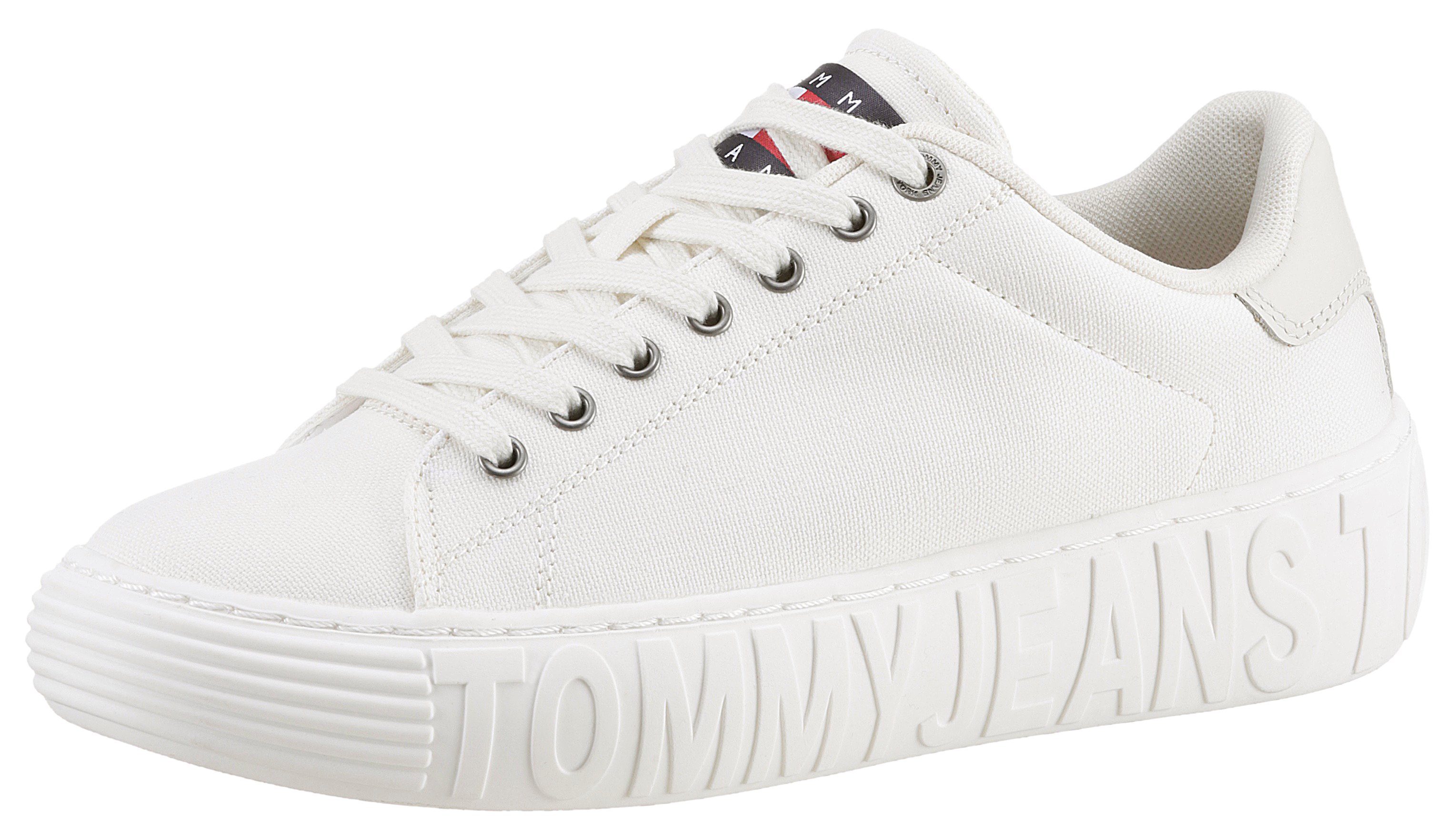 Tommy Jeans TOMMY JEANS NEW CUPSOLE CNVAS LC Plateausneaker mit gepolstertem Schaftrand, Freizeitschuh, Halbschuh, Schnürschuh