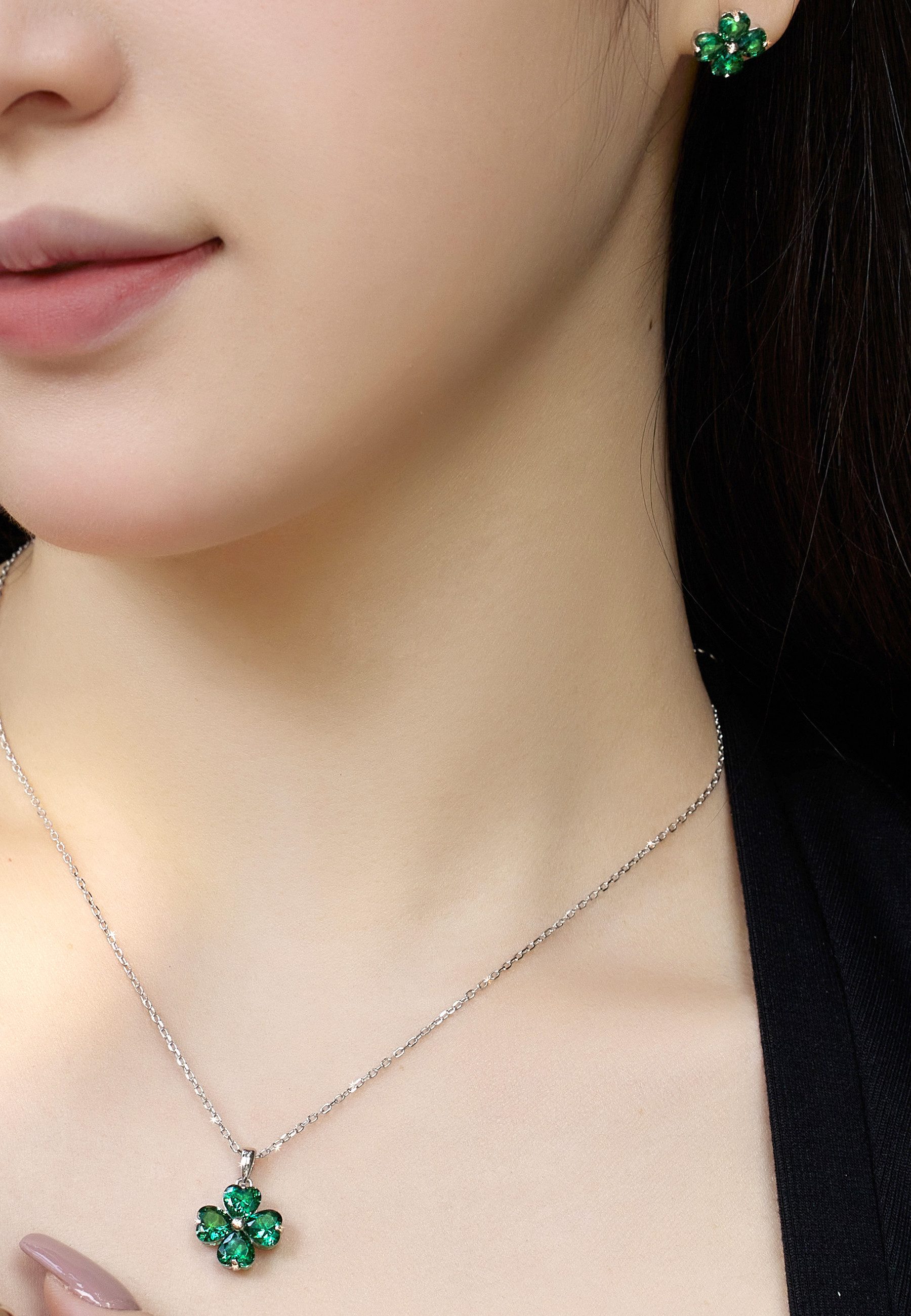 BRELLATO Ohrring und Ketten Set Vierblättriges günstig online kaufen