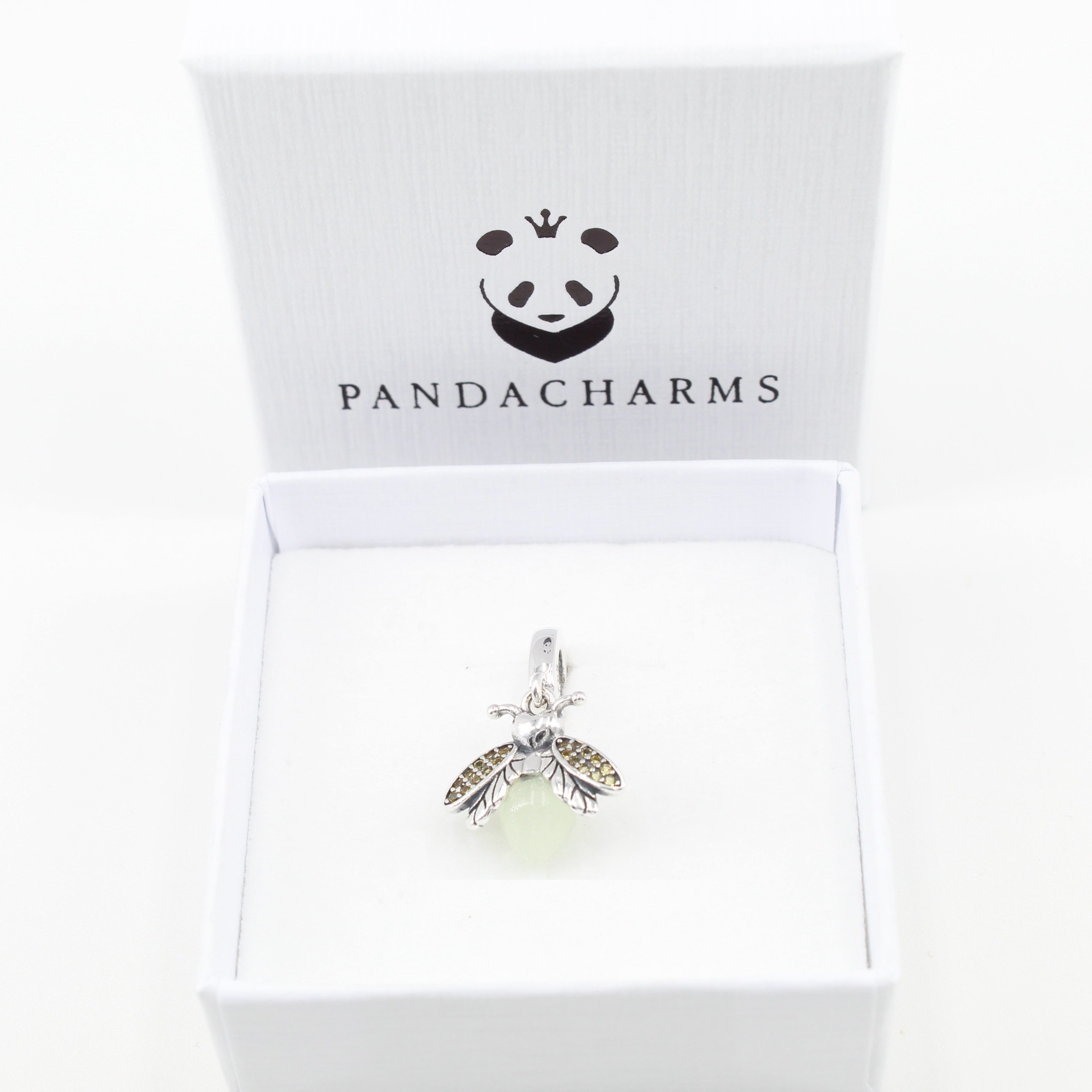 PANDACHARMS Bead Leuchtendes Glühwürmchen Anhänger für Armband, 925 Silber, Zirkonia