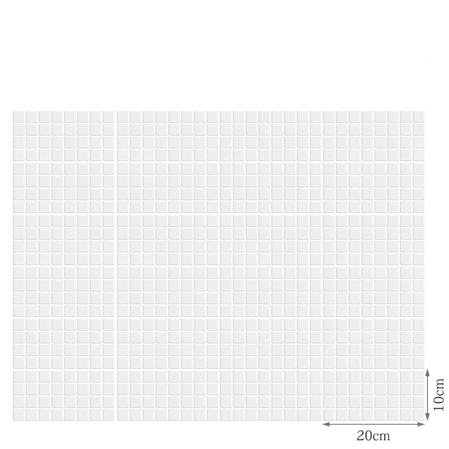 BYSURE Fliesenaufkleber (48 St), Küchen Fliesenaufkleber Mosaik 20x10cm Badezimmer Selbstklebende