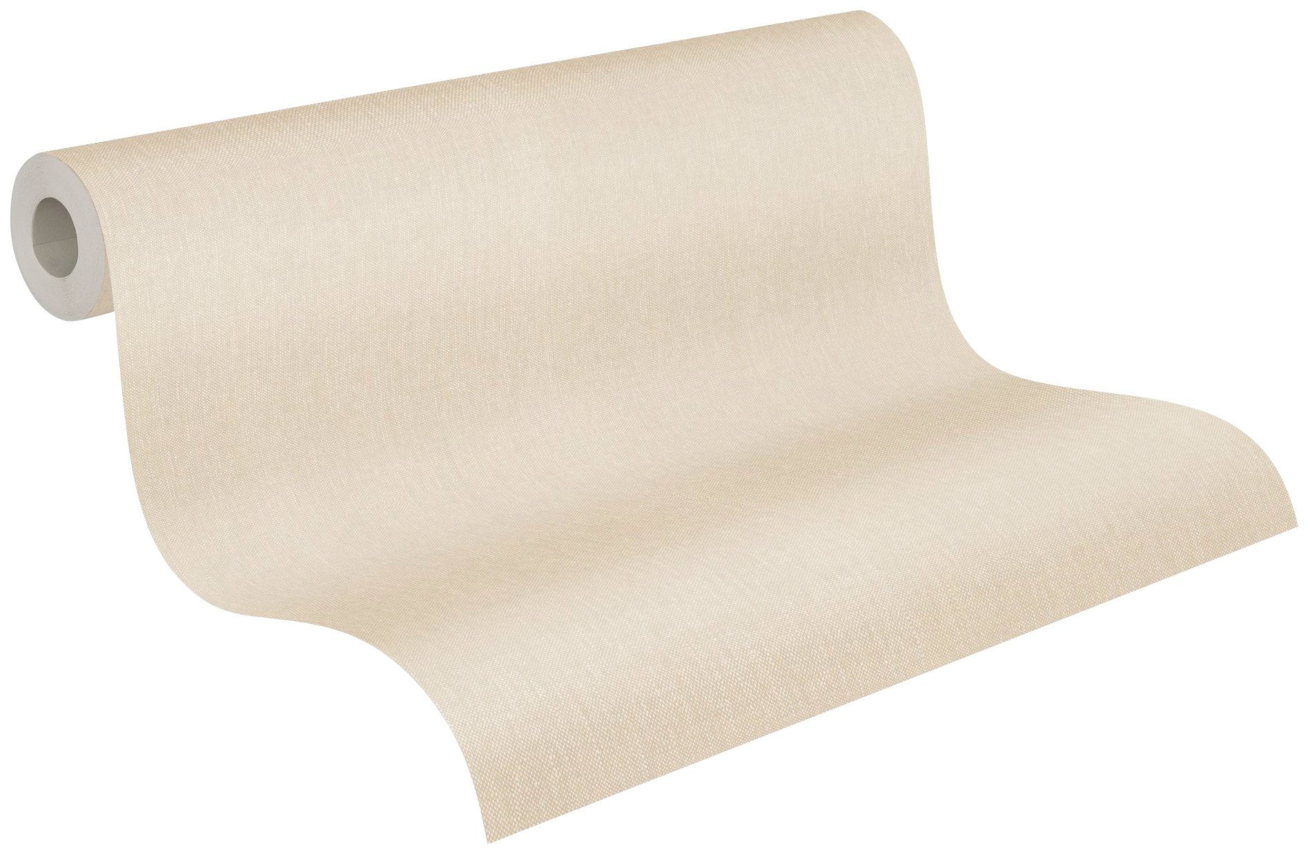 Bricoflor Creme Beige Tapete Einfarbig Uni Vliestapete in Textiloptik für S günstig online kaufen
