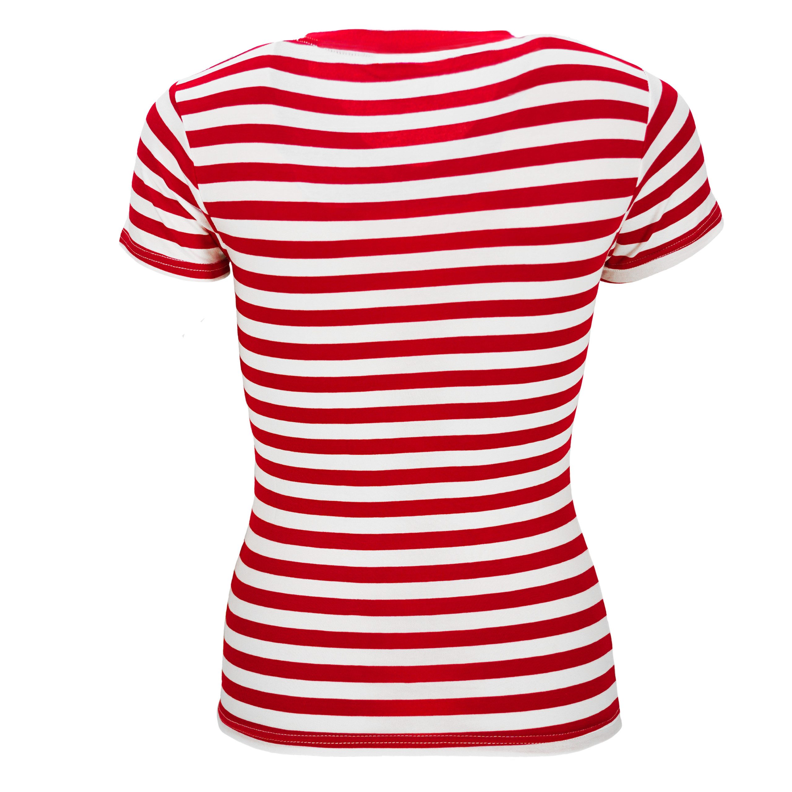 Bock-op-Kölle T-Shirt Bock op Kölle Ringelshirt Kurzarm 95% Baumwolle tailiert V-Neck